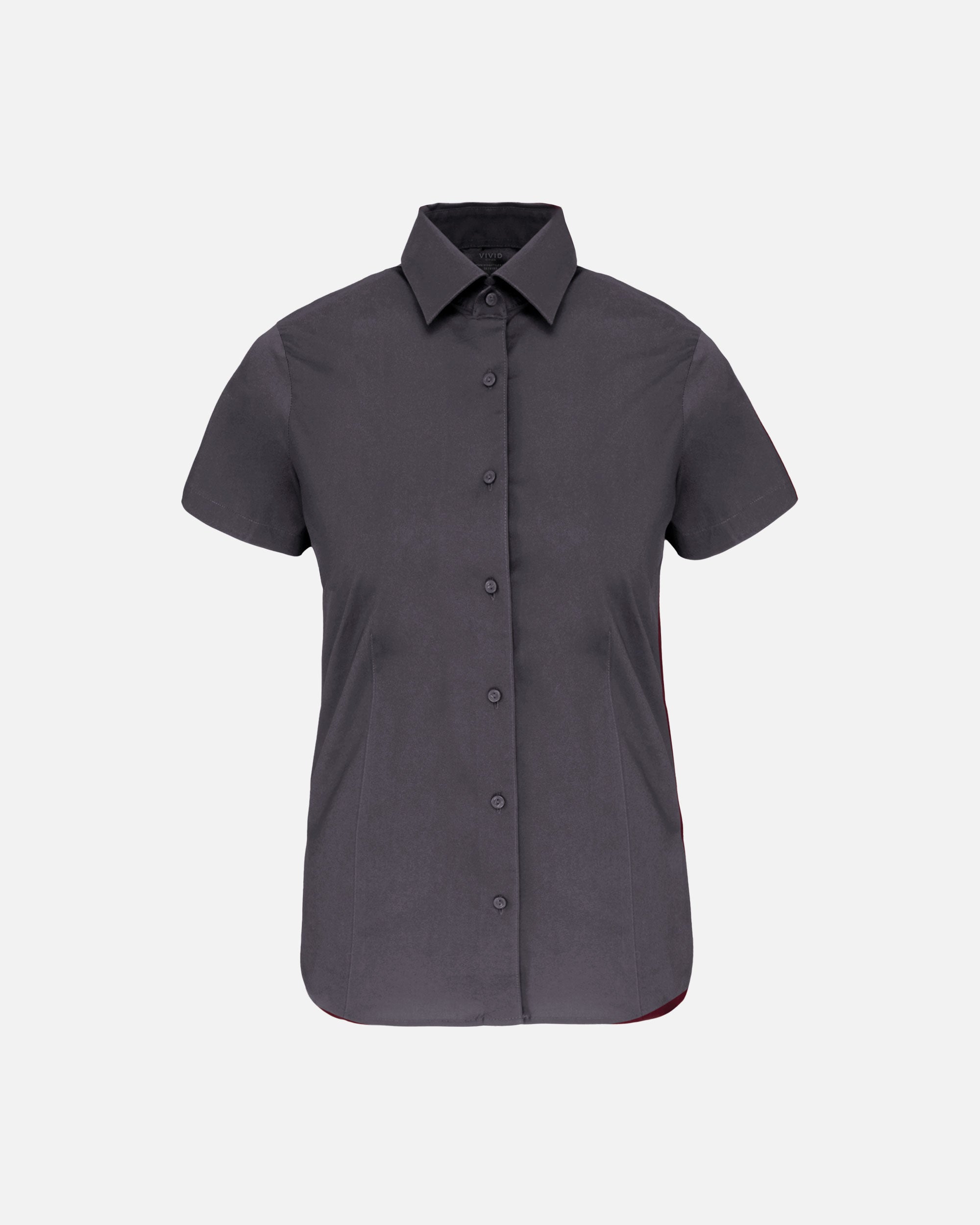 Damen Kurzarm Stretchbluse Charcoal von VIVID