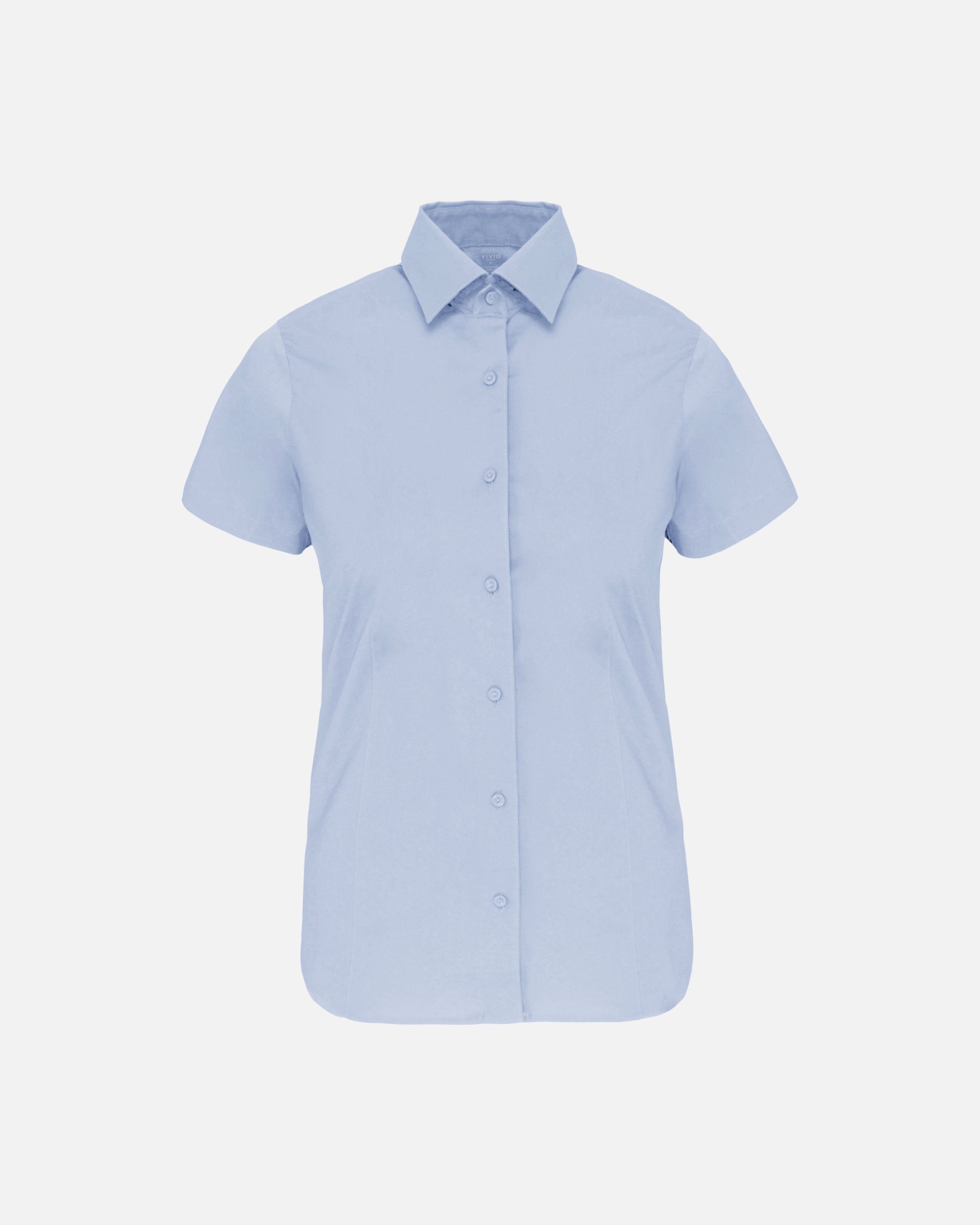 Damen Kurzarm Stretchbluse Light Blue von VIVID