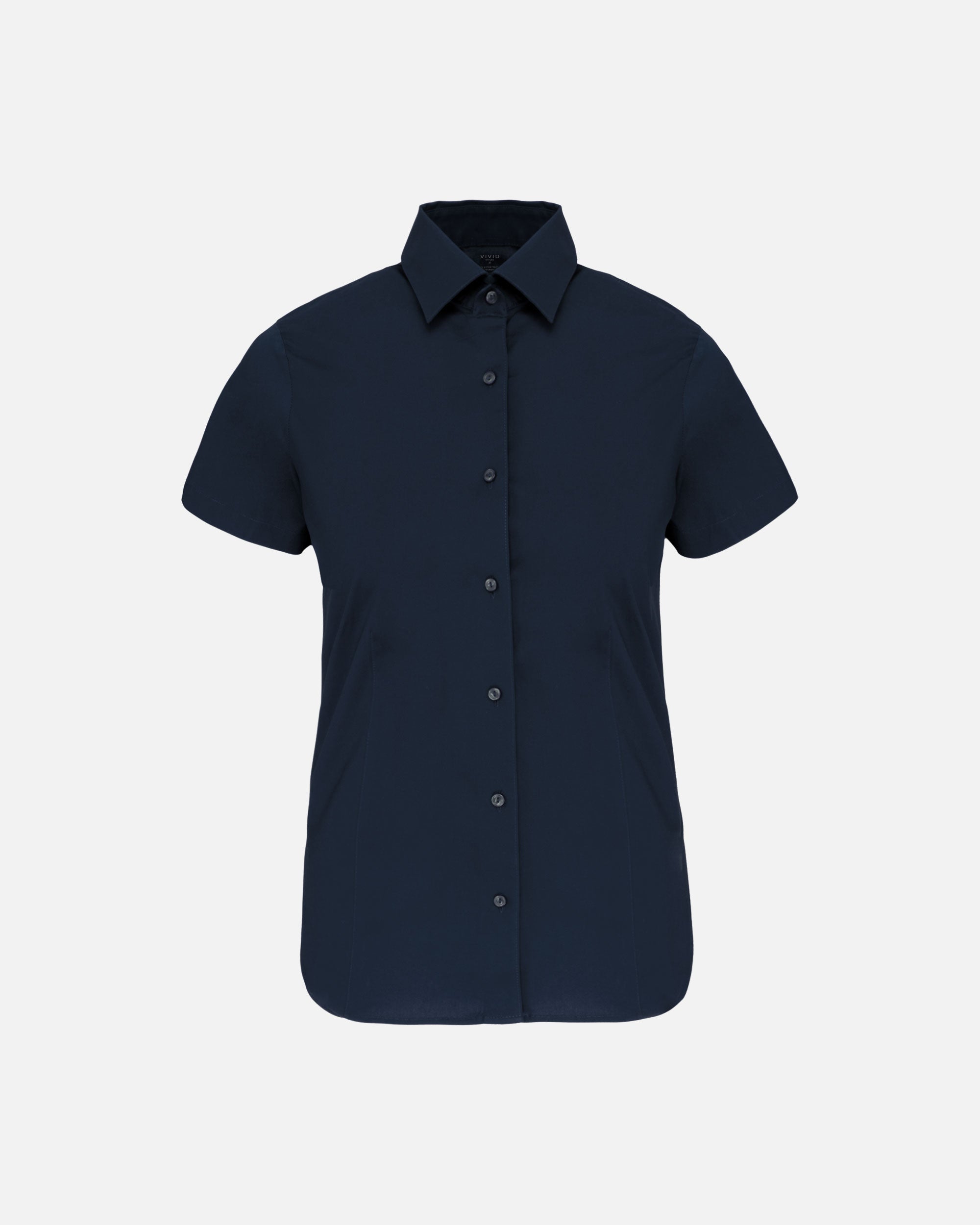 Damen Kurzarm Stretchbluse Navy Blue von VIVID