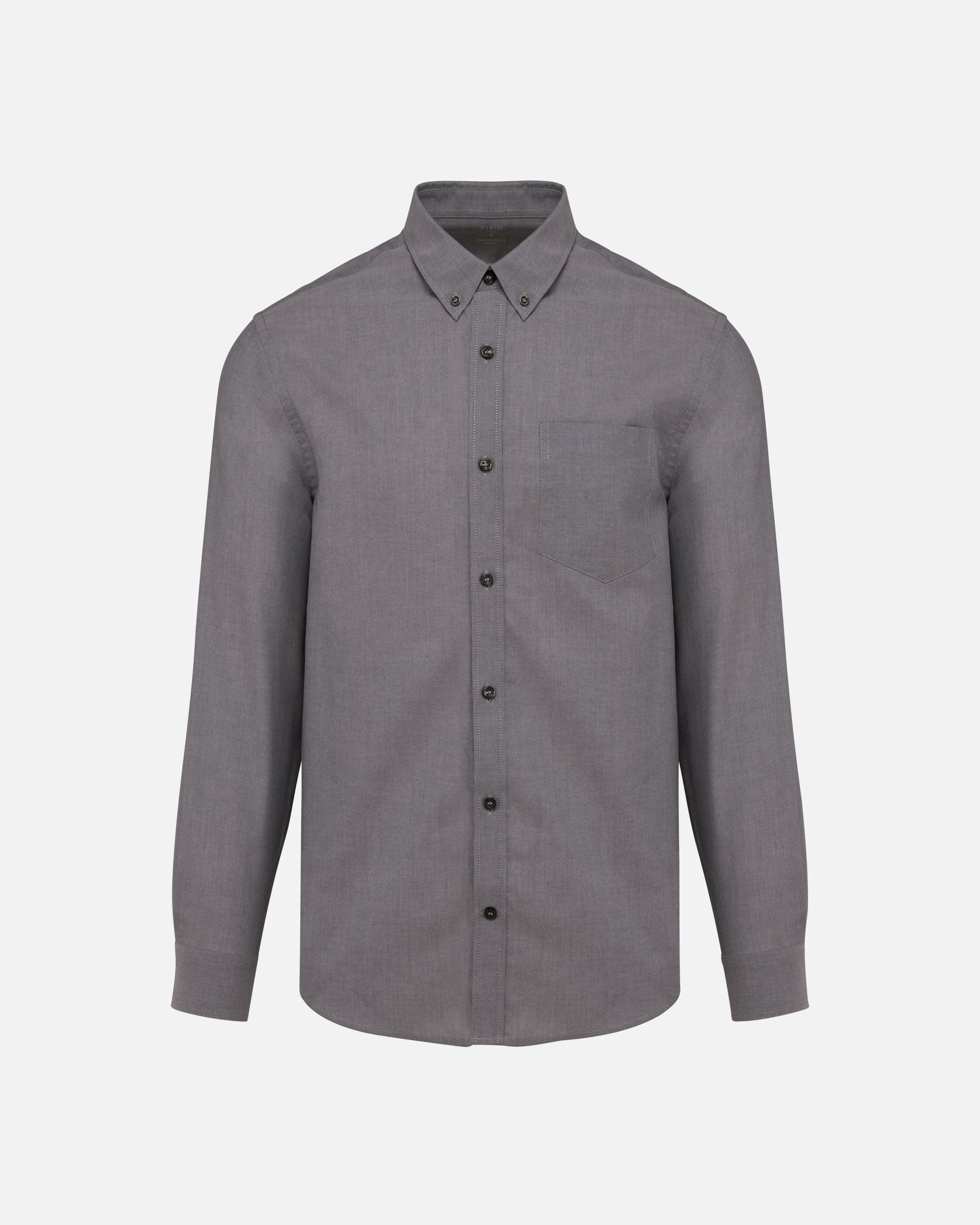 Herren Oxford Langarmhemd Oxford Silver von VIVID