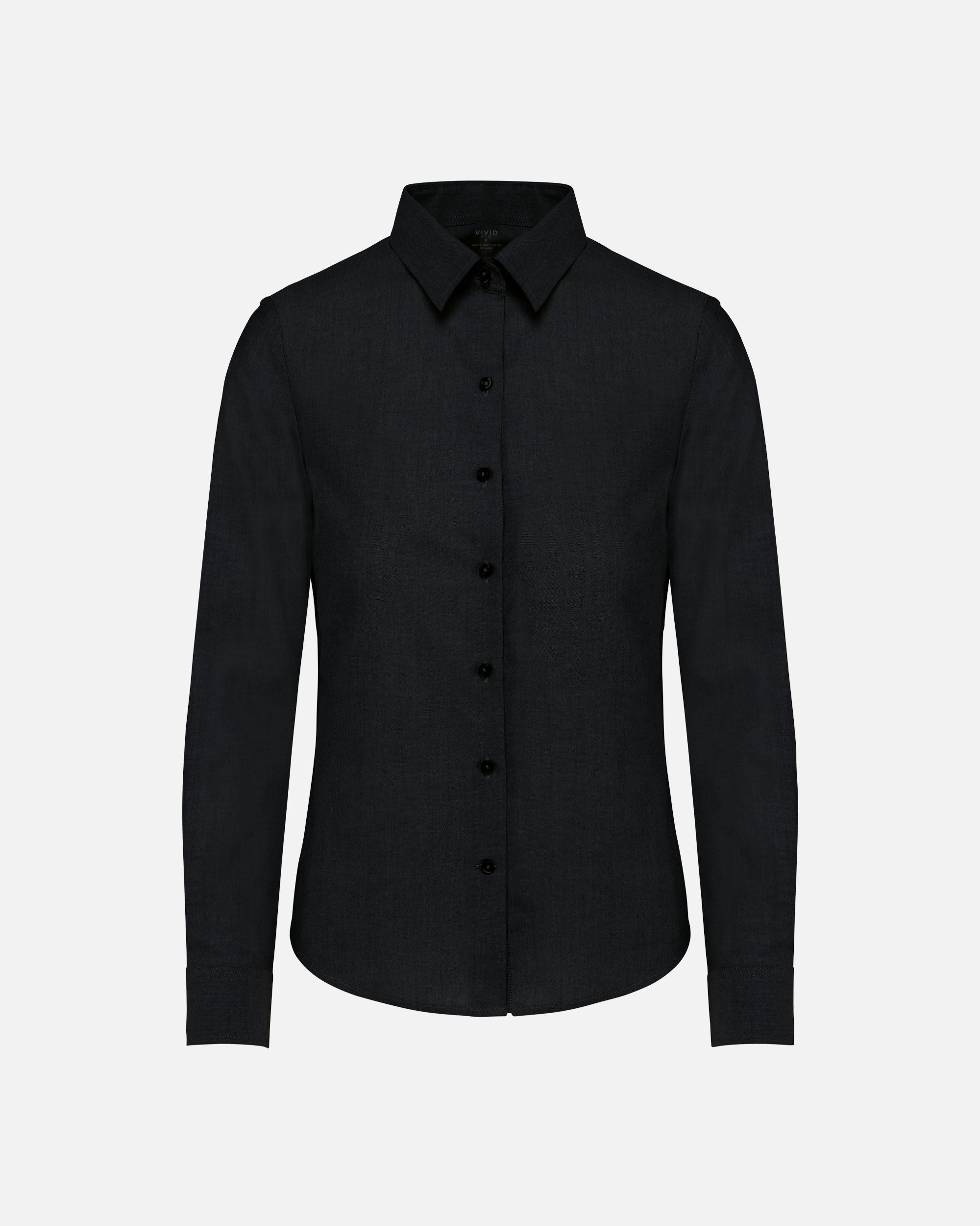 Damen Oxford Langarmbluse Black von VIVID