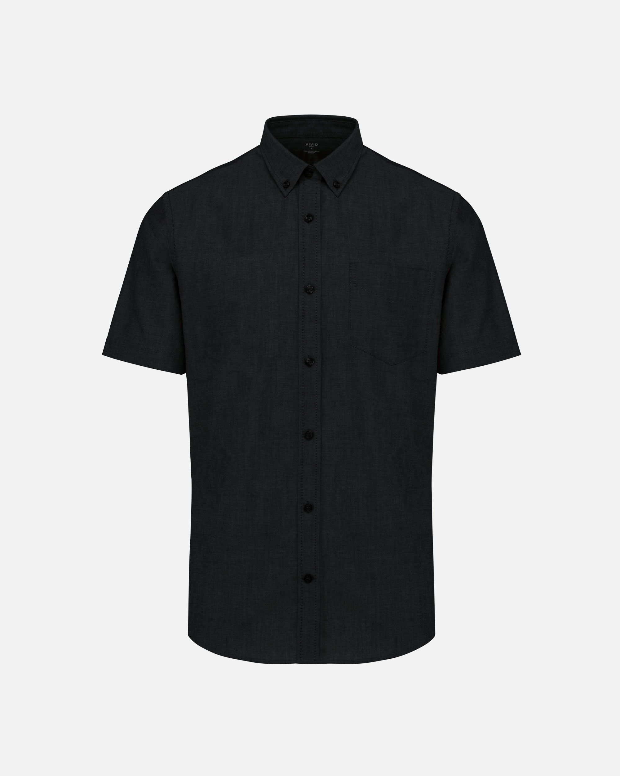 Herren Oxford Kurzarm Hemd Oxford Black von VIVID
