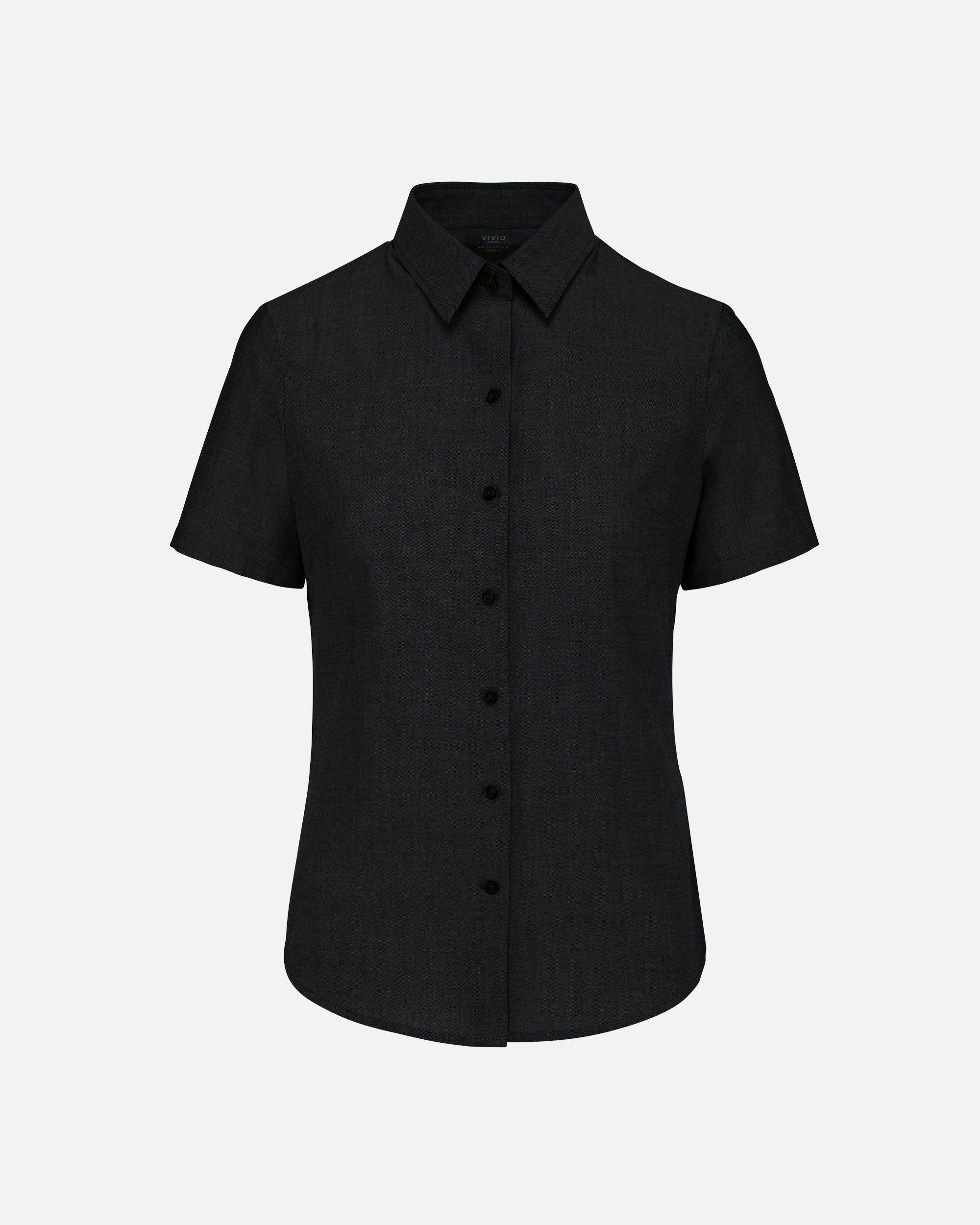 Damen Oxford Kurzarmbluse Oxford Black von VIVID