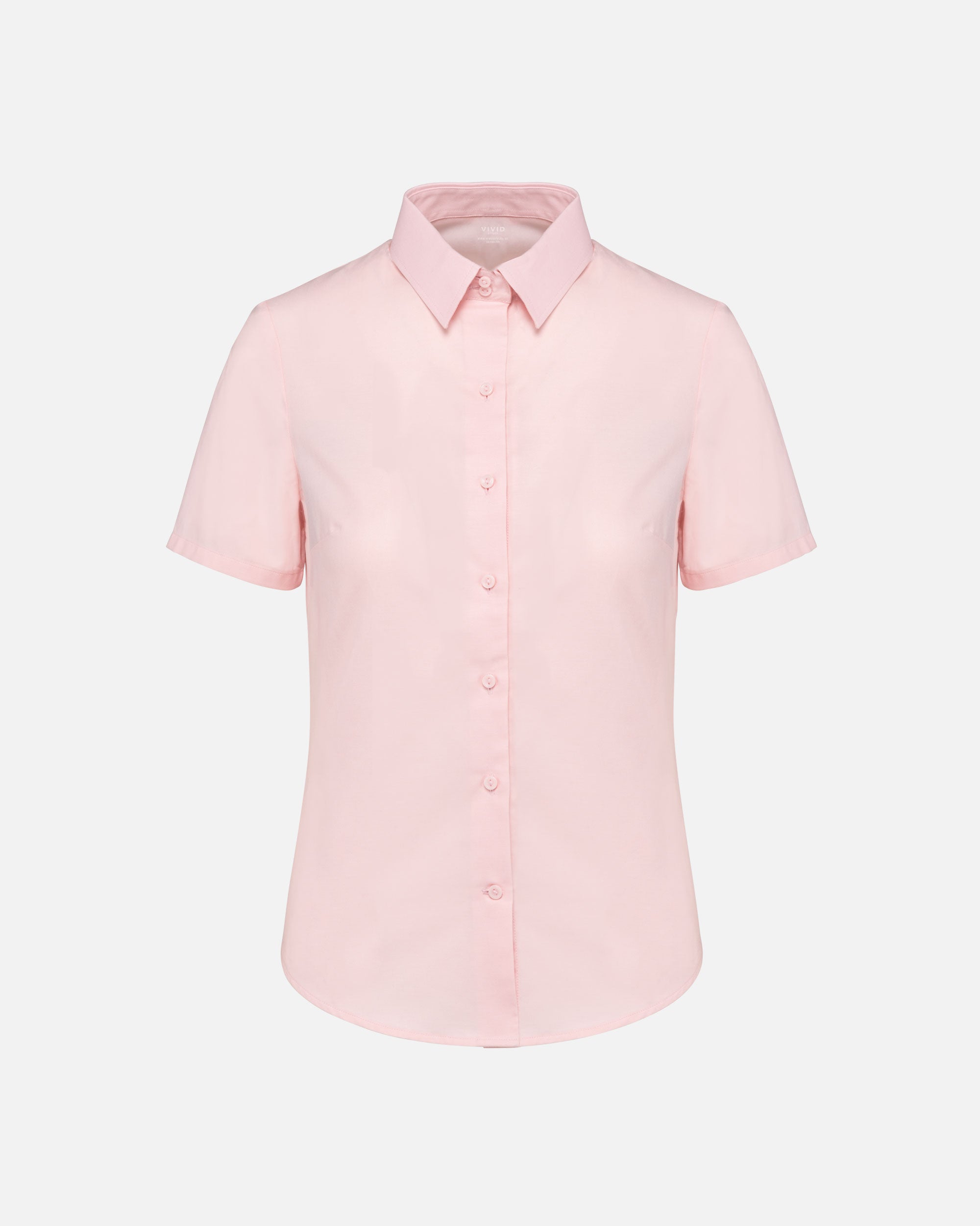 Damen Oxford Kurzarmbluse Oxford Pink von VIVID