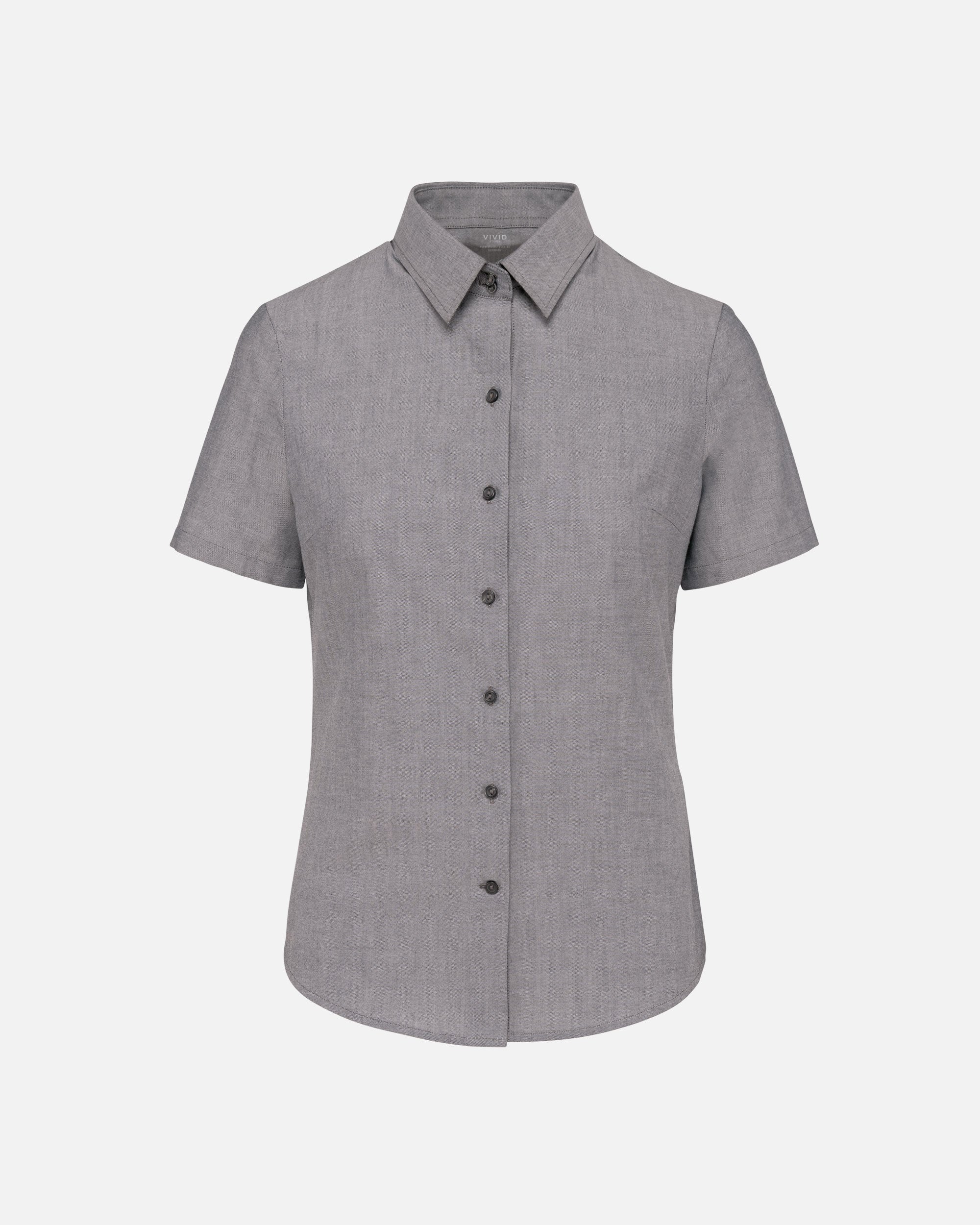 Damen Oxford Kurzarmbluse Oxford Silver von VIVID