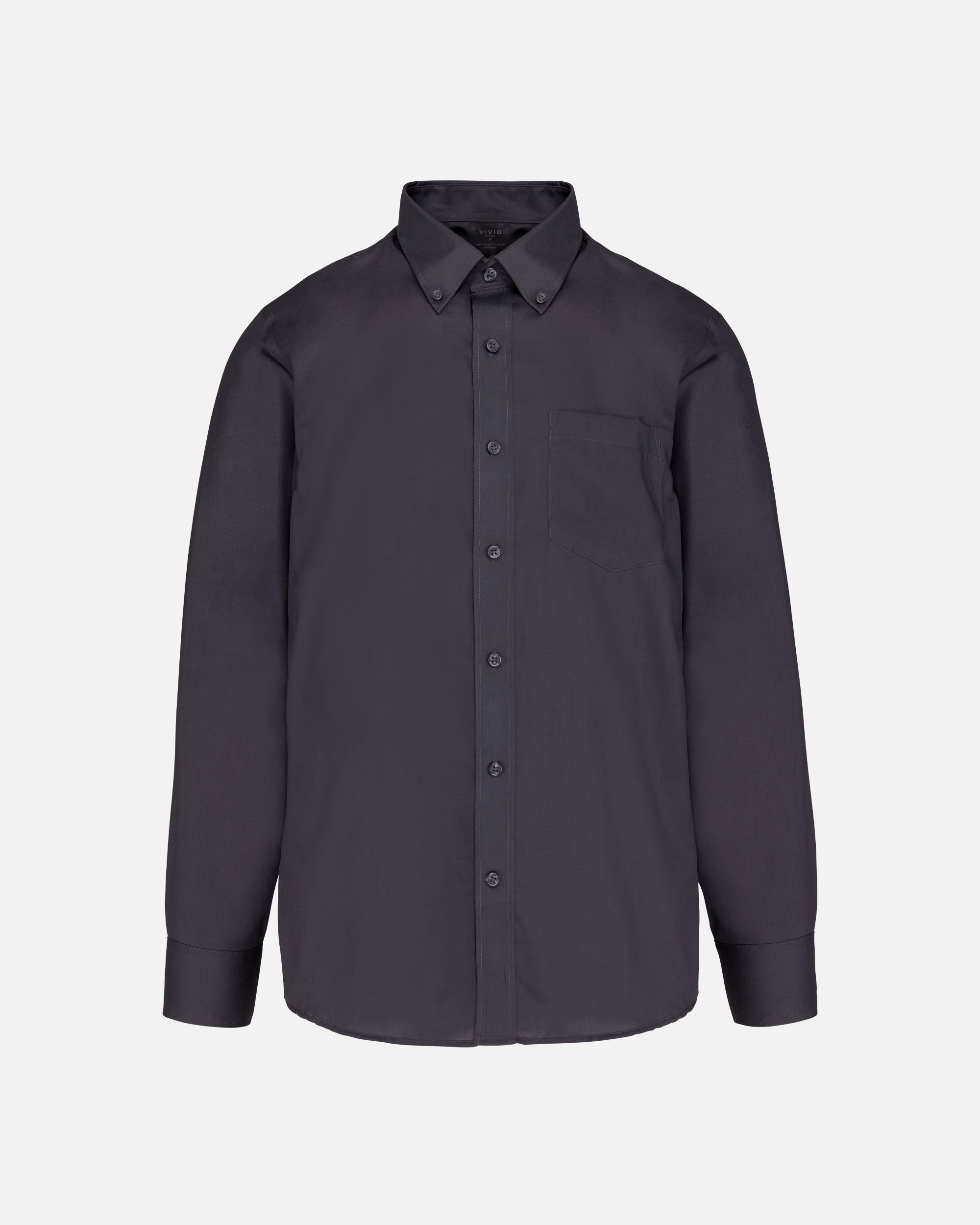 Bügelfreies Herren Langarmhemd Charcoal von VIVID