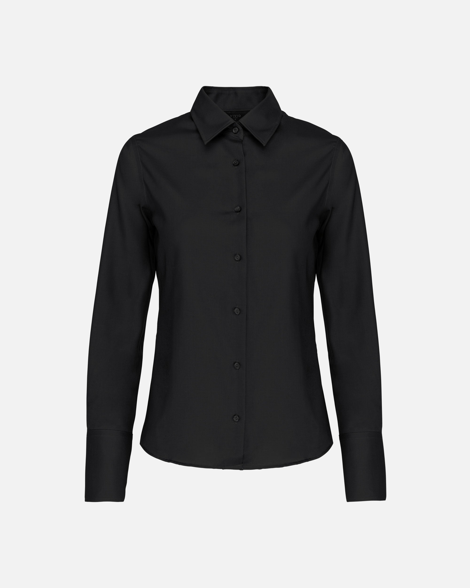 Bügelfreie Damen Langarmbluse Black von VIVID