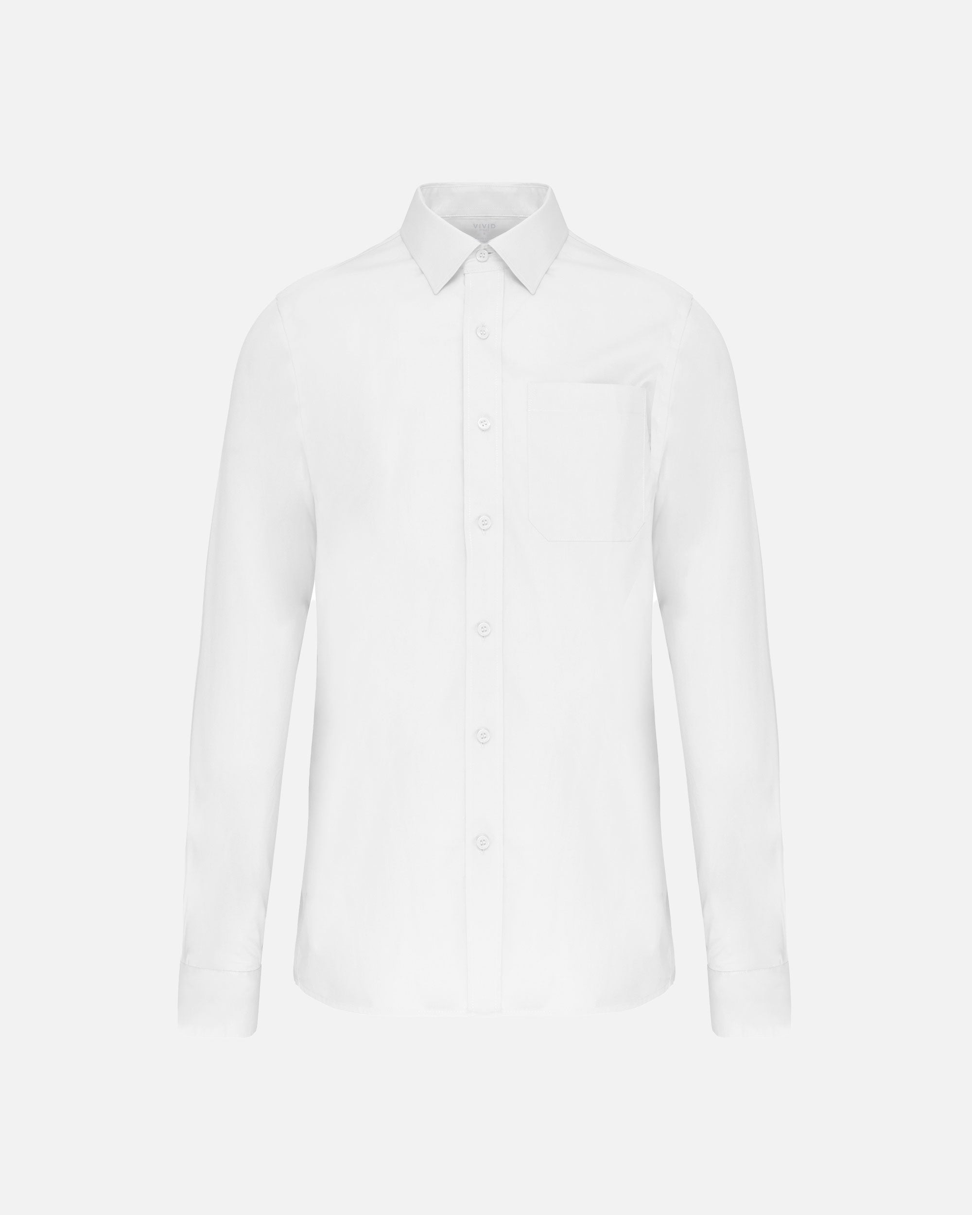 Klassisches Herren Popeline Langarmhemd White von VIVID