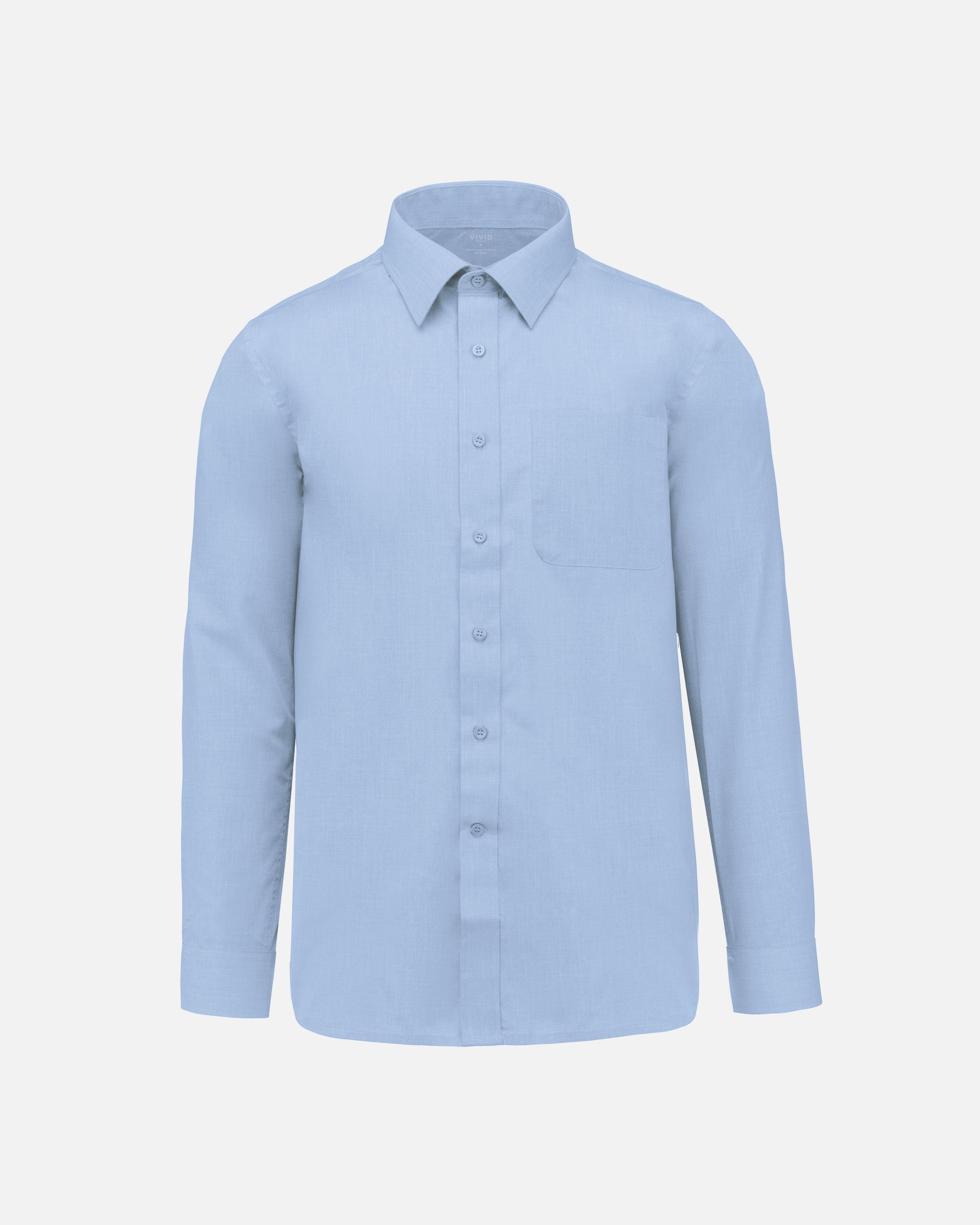 Herren Popeline Langarmhemd Light Blue von VIVID