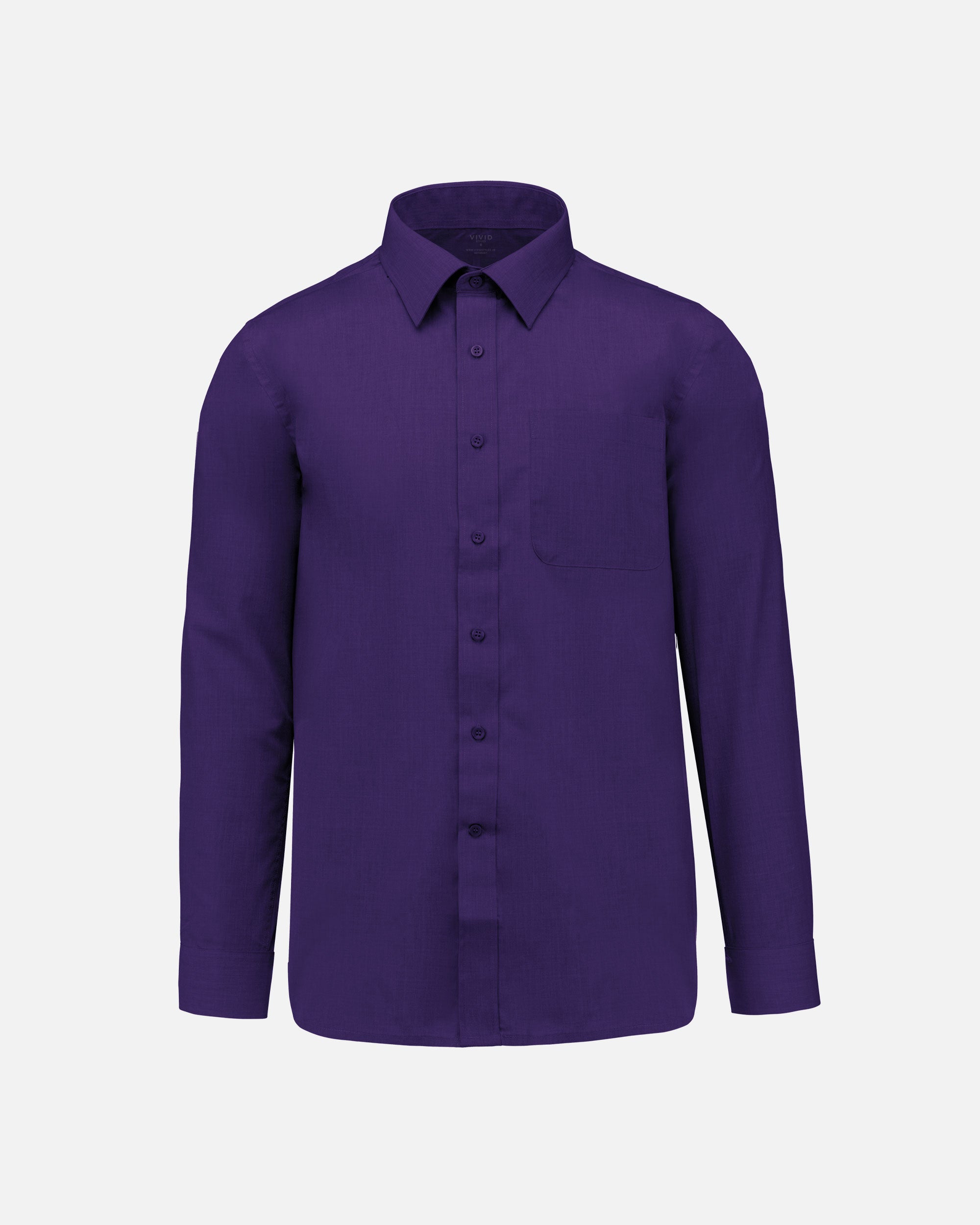 Herren Popeline Langarmhemd Purple von VIVID