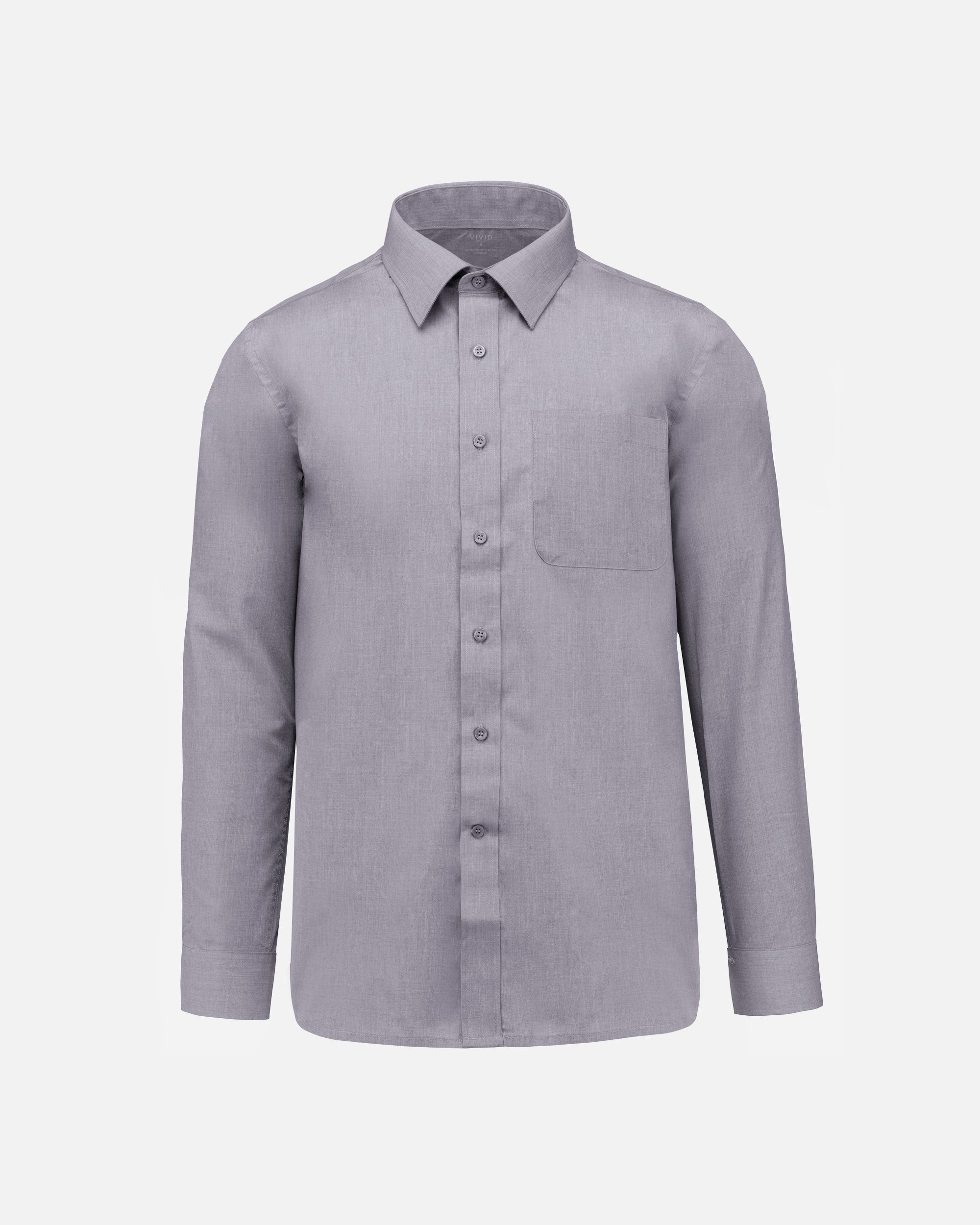 Herren Popeline Langarmhemd Silver von VIVID