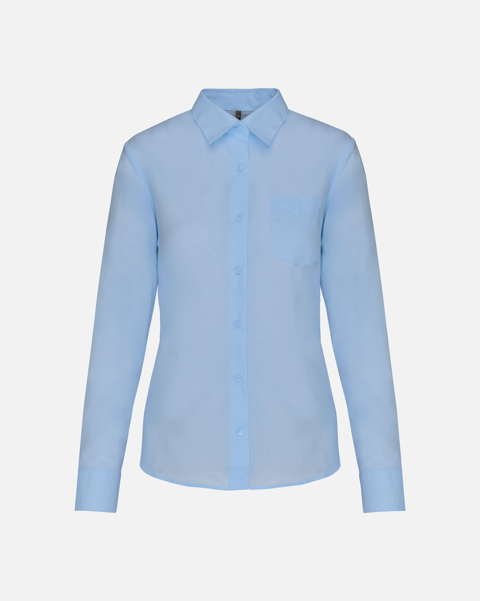 Damen Popeline Langarmhemd Light Blue von VIVID