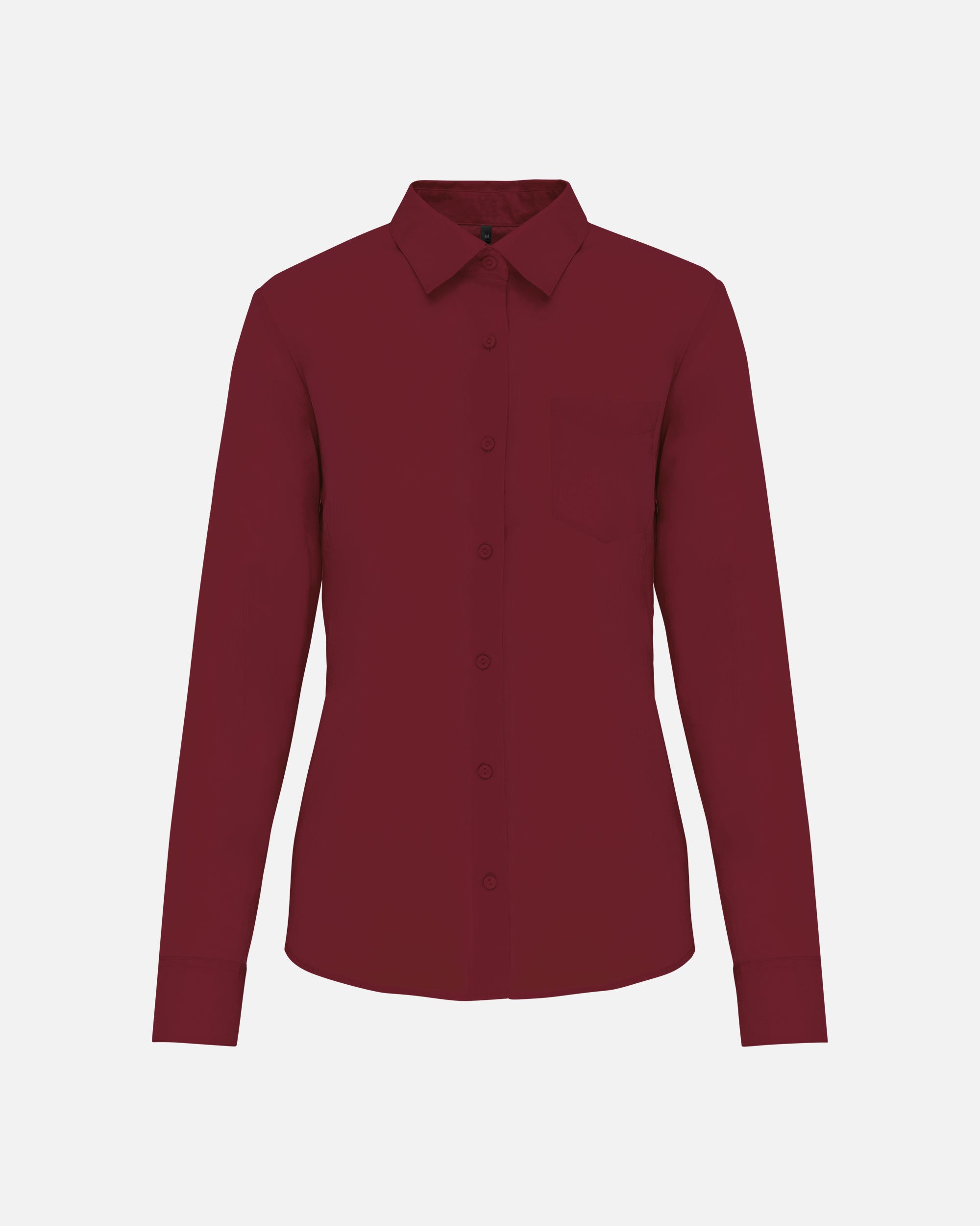 Damen Popeline Langarmhemd Burgundy von VIVID