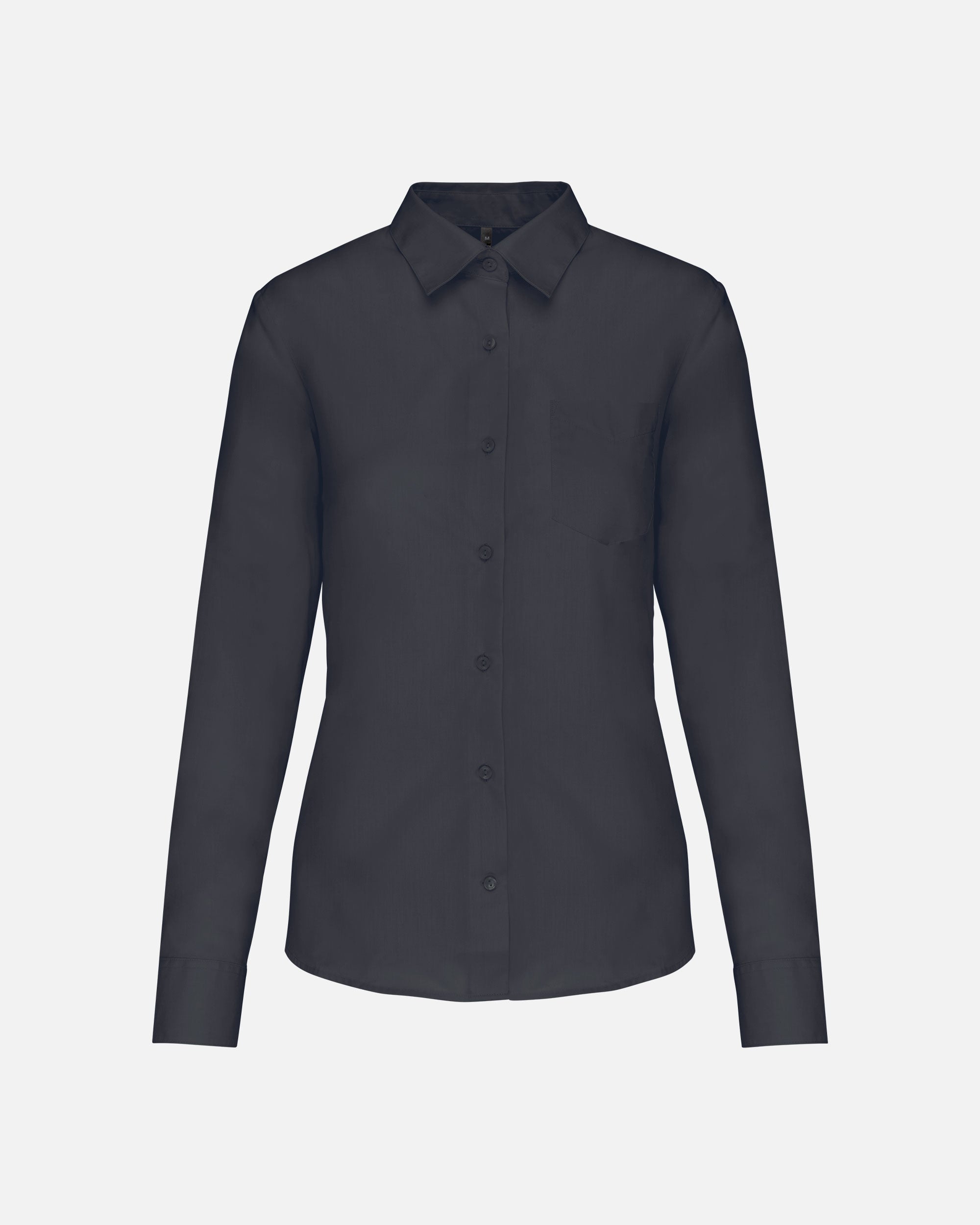 Damen Popeline Langarmhemd Charcoal von VIVID