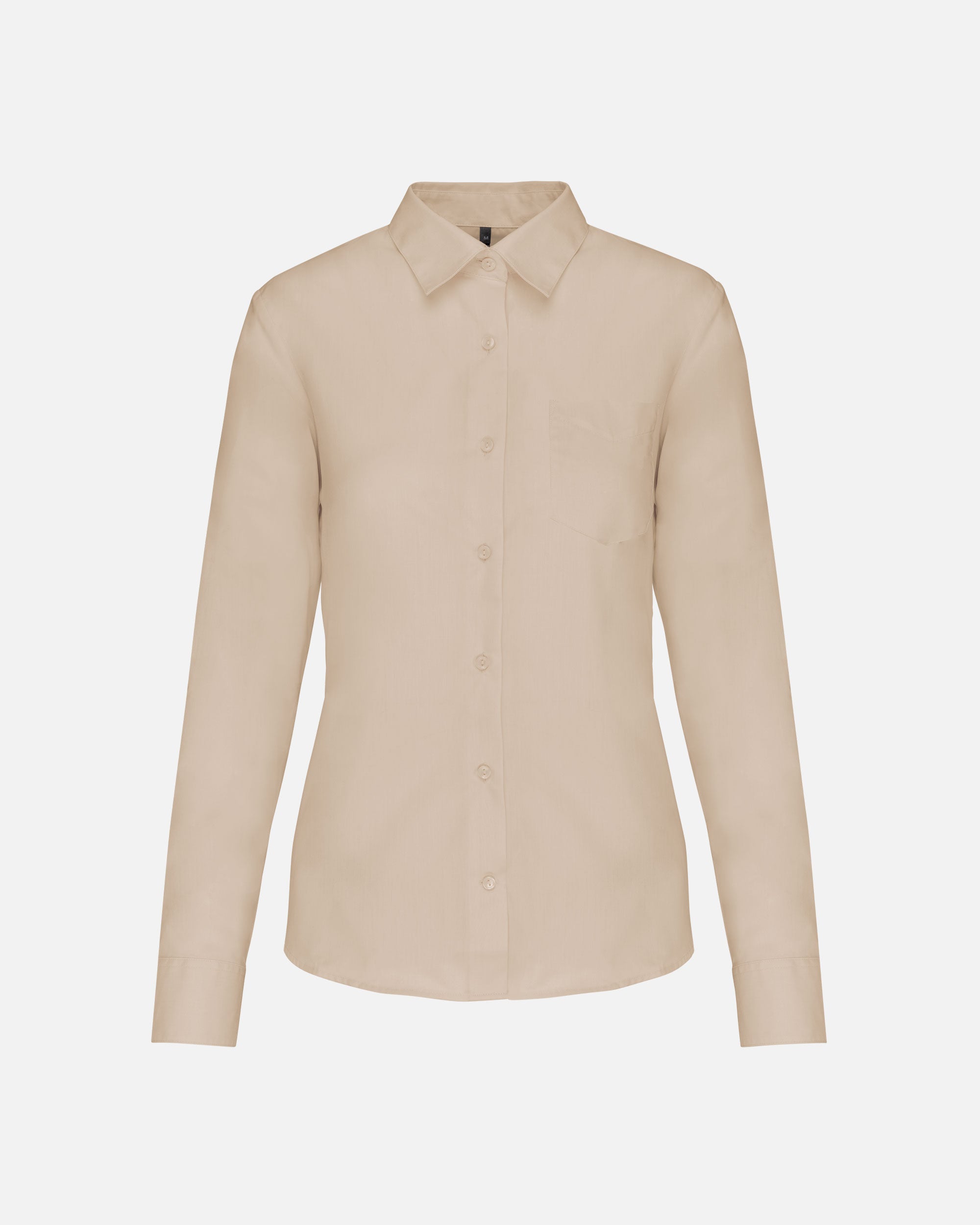 Damen Popeline Langarmhemd Desert Sand von VIVID