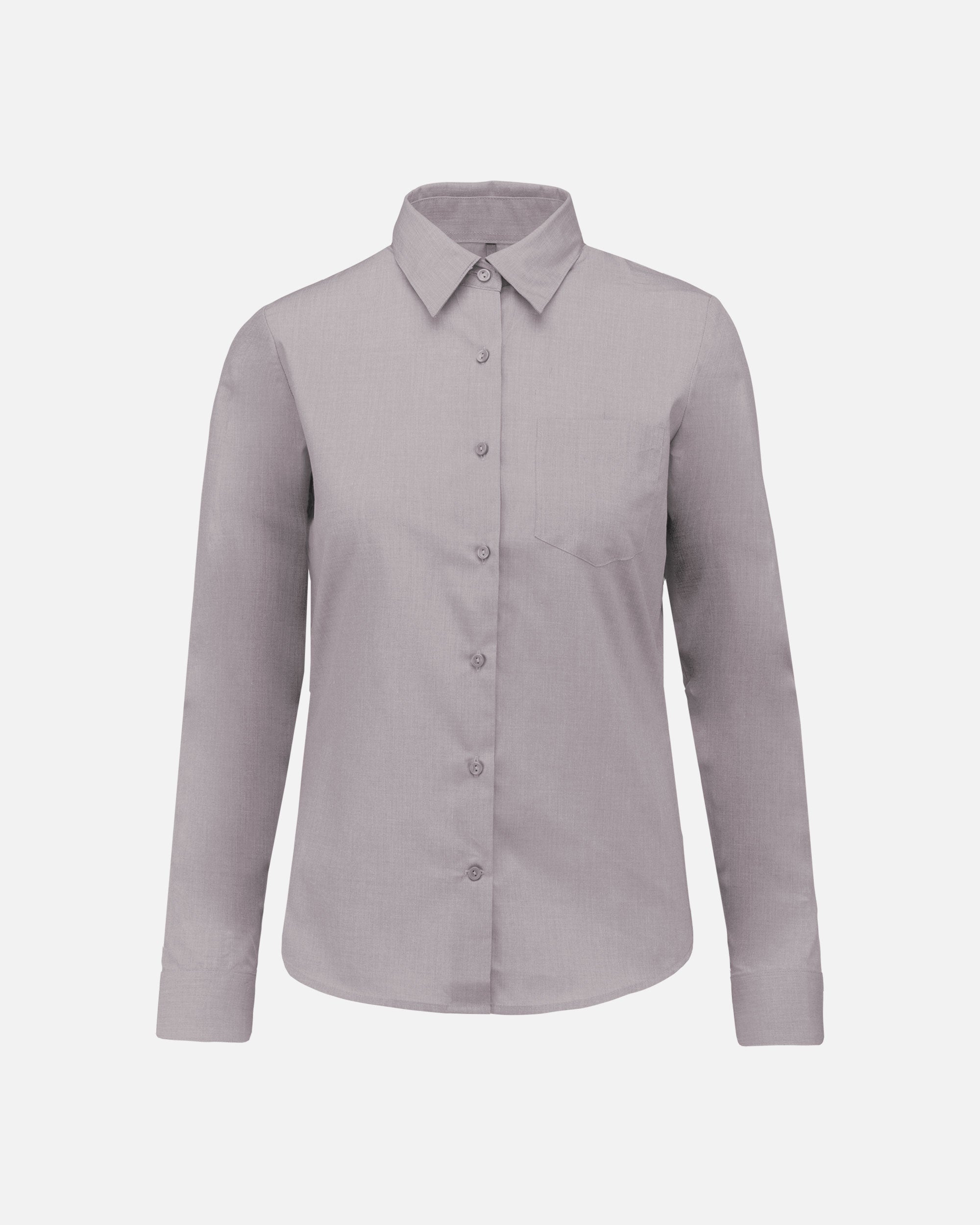 Damen Popeline Langarmhemd Silver von VIVID