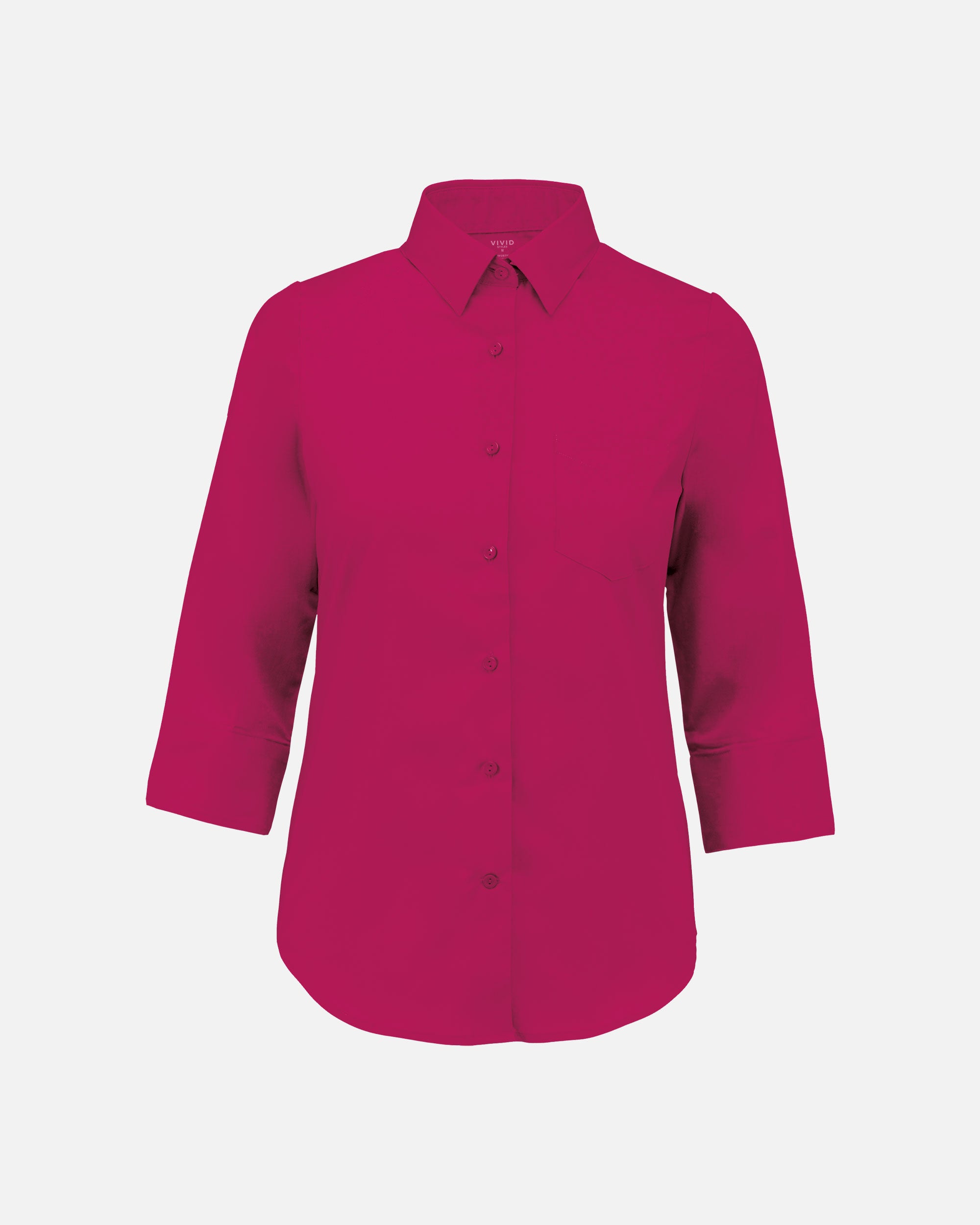 Damen ¾ Popeline Hemd Hot Pink von VIVID