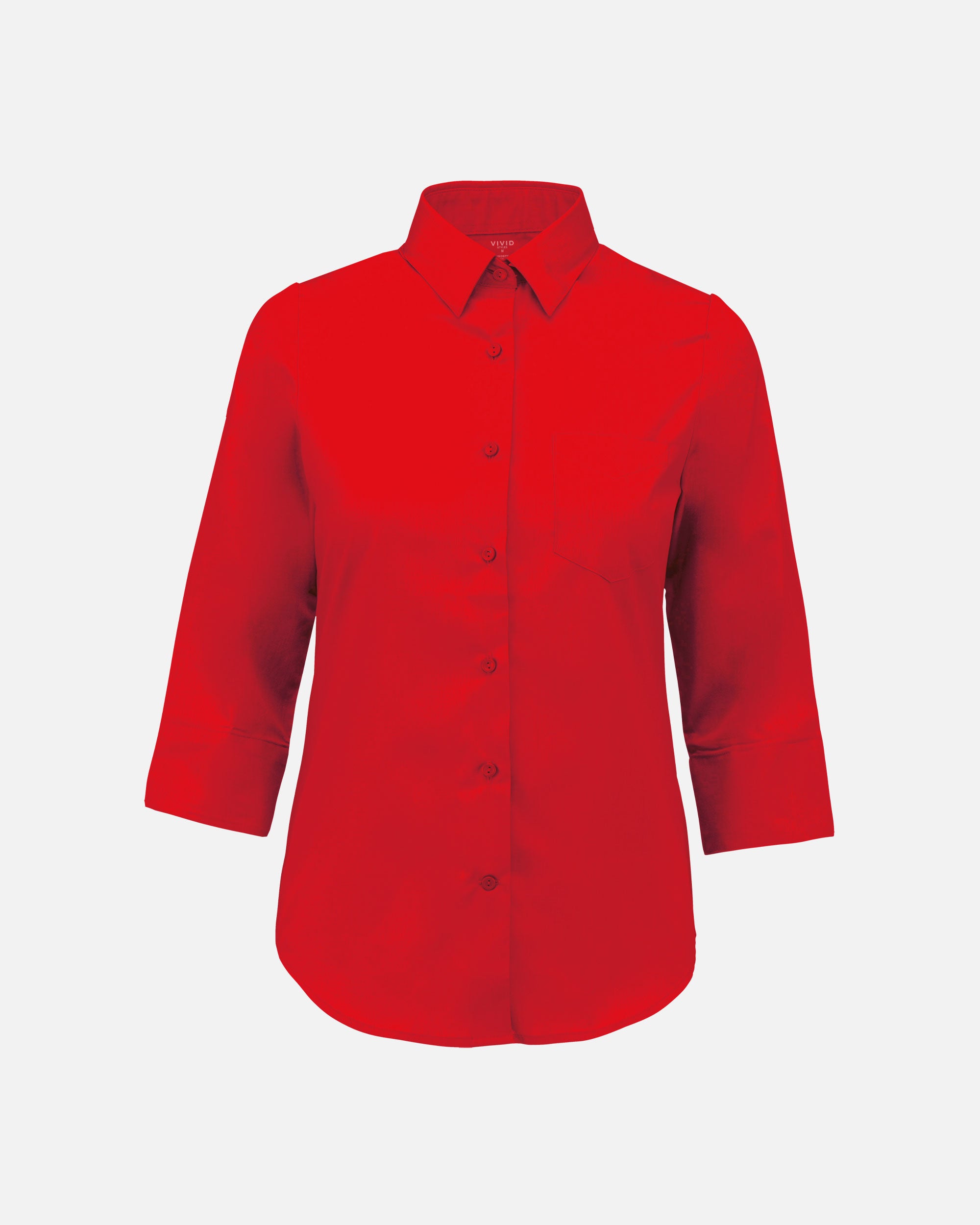 Damen ¾ Popeline Hemd Fire Red von VIVID