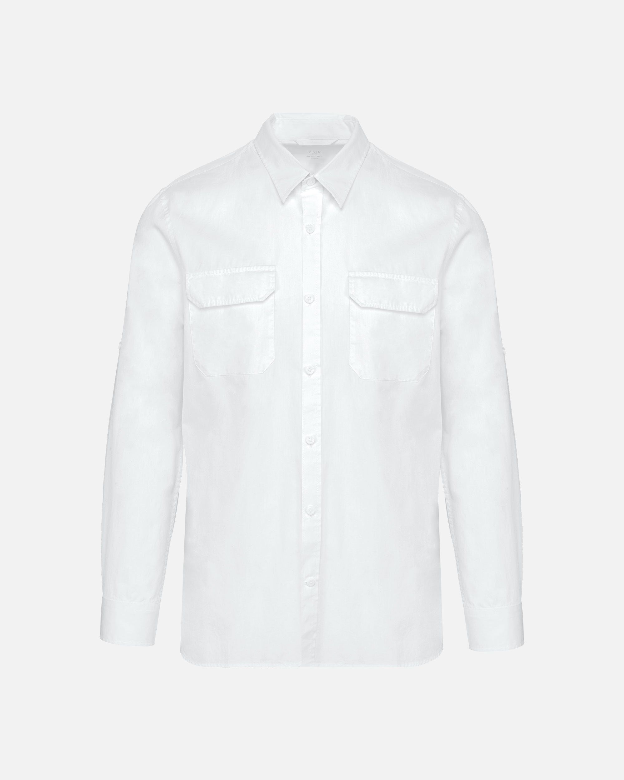 Herren Safari Langarmhemd White von VIVID