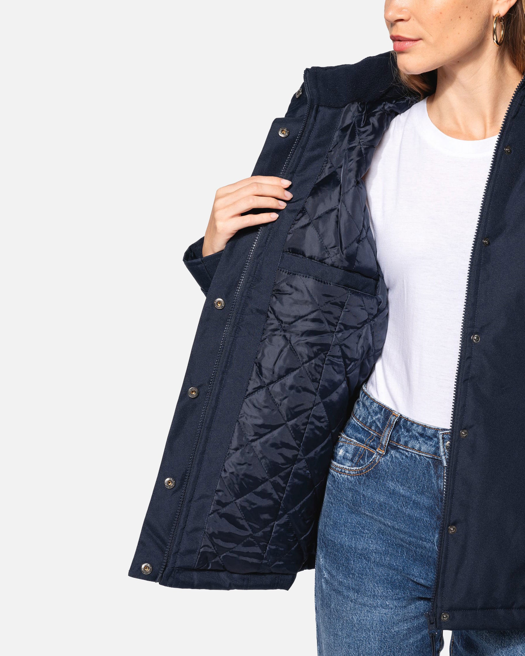 Damen Parka Jacke mit abnehmbarer Kapuze von VIVID