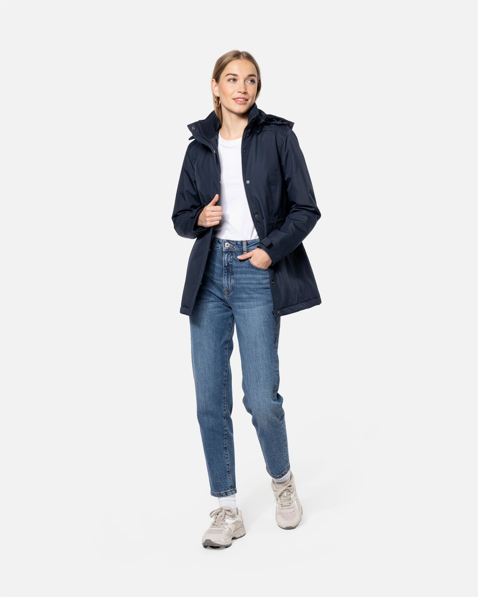 Damen Parka Jacke mit abnehmbarer Kapuze von VIVID