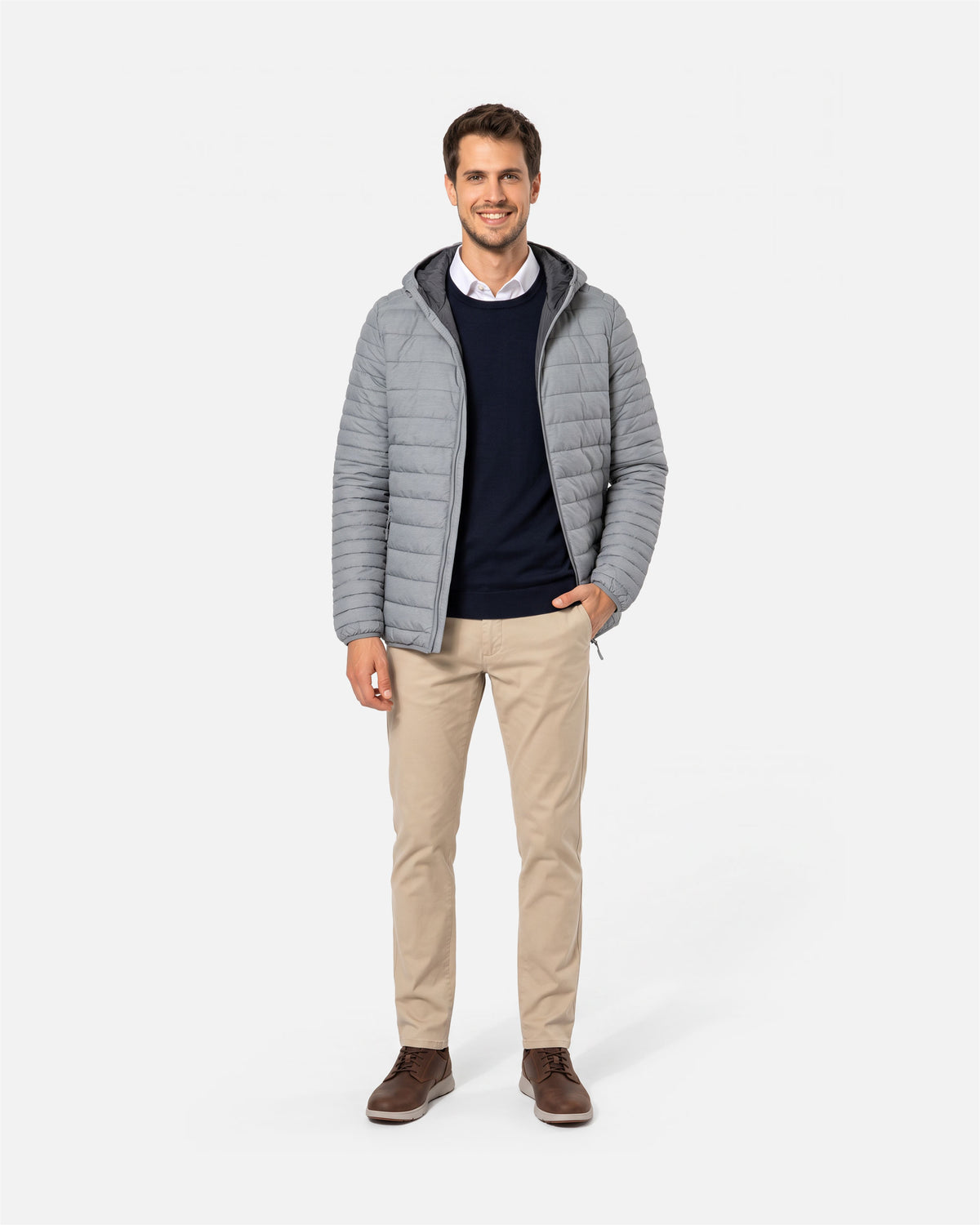 Leichte Herren Steppjacke mit Kapuze von VIVID