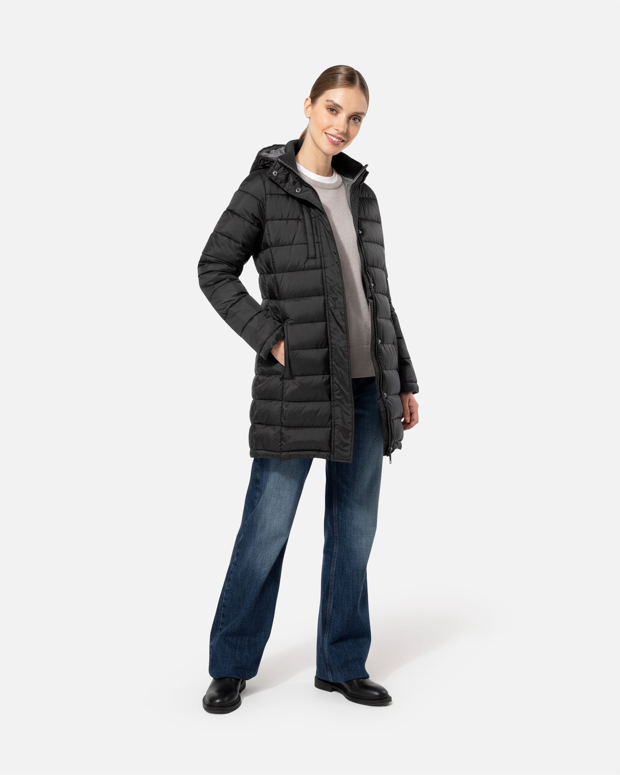 Leichte Damen Parka Jacke mit Kapuze von VIVID