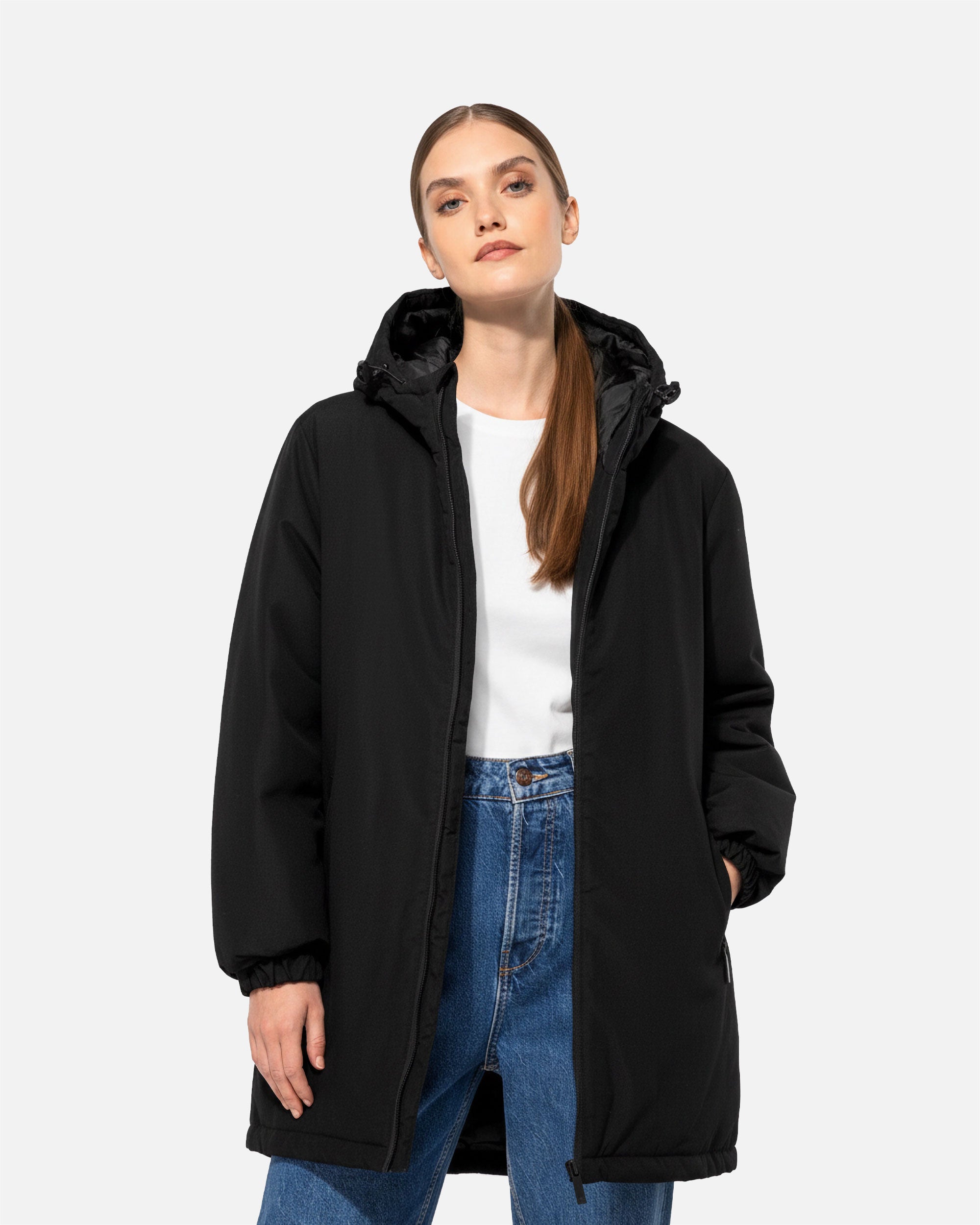 Unisex Parka Jacke mit Kapuze Black von VIVID