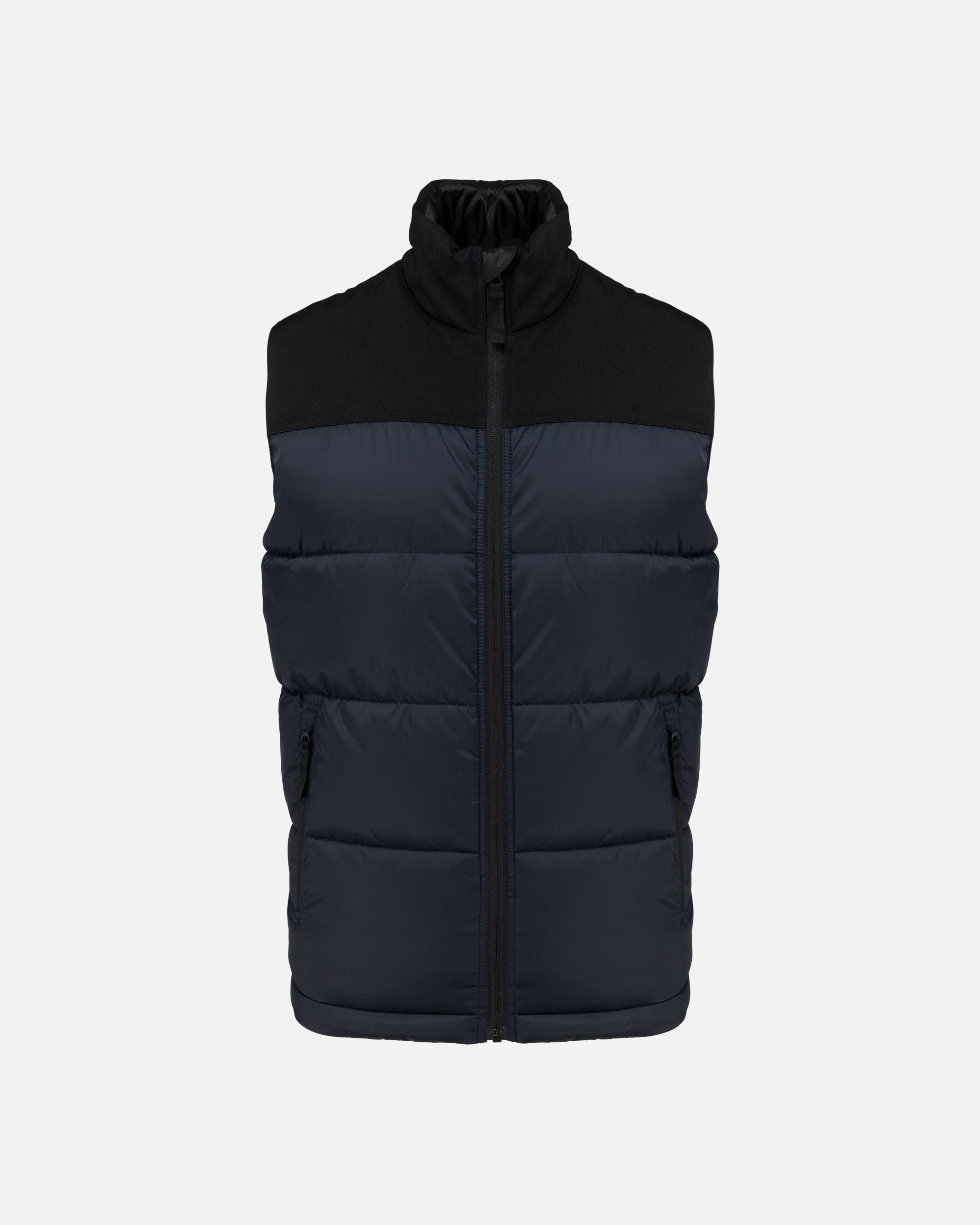 Zweifarbige Unisex Steppweste Navy Blue-Black von VIVID