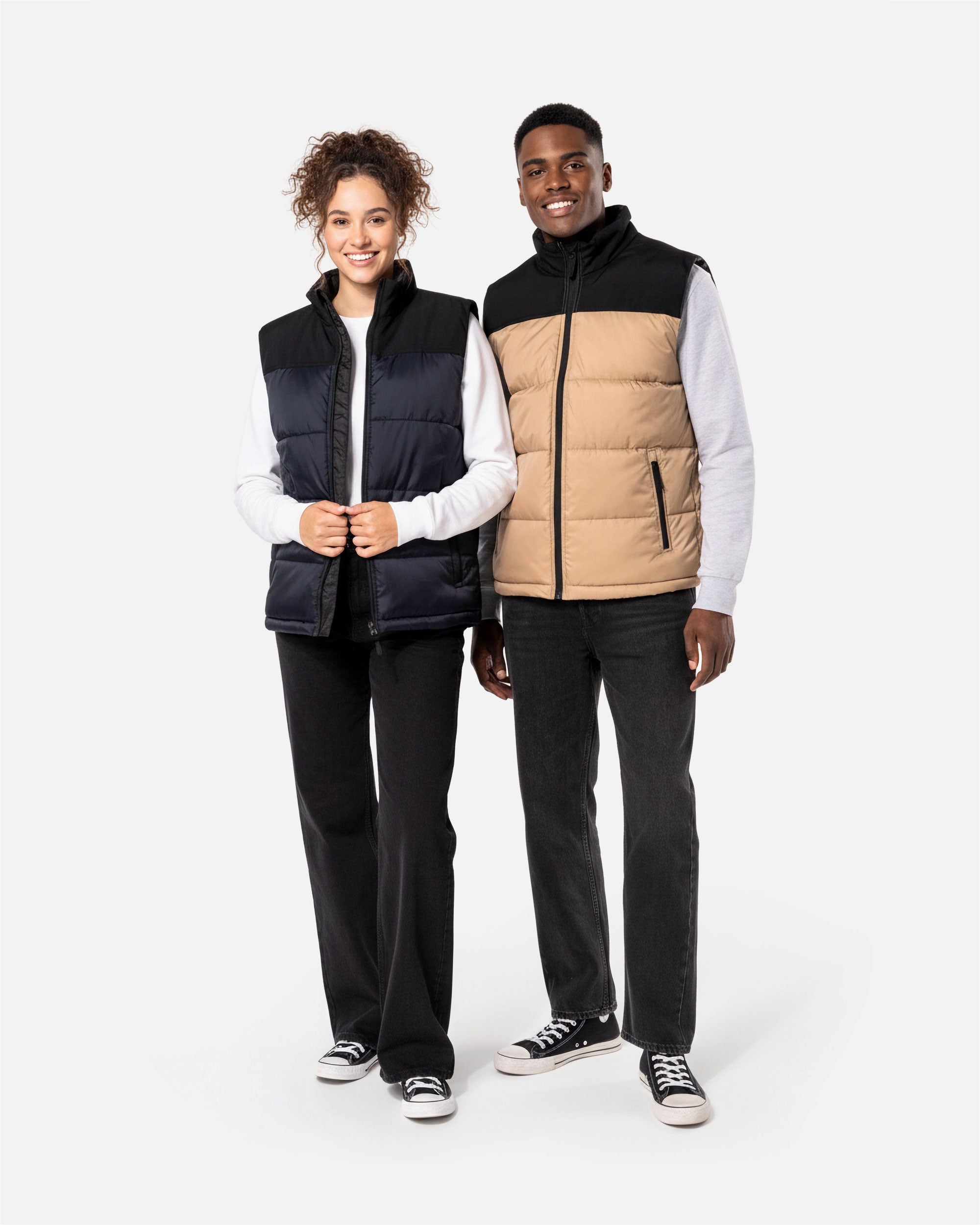 Zweifarbige Unisex Steppweste von VIVID