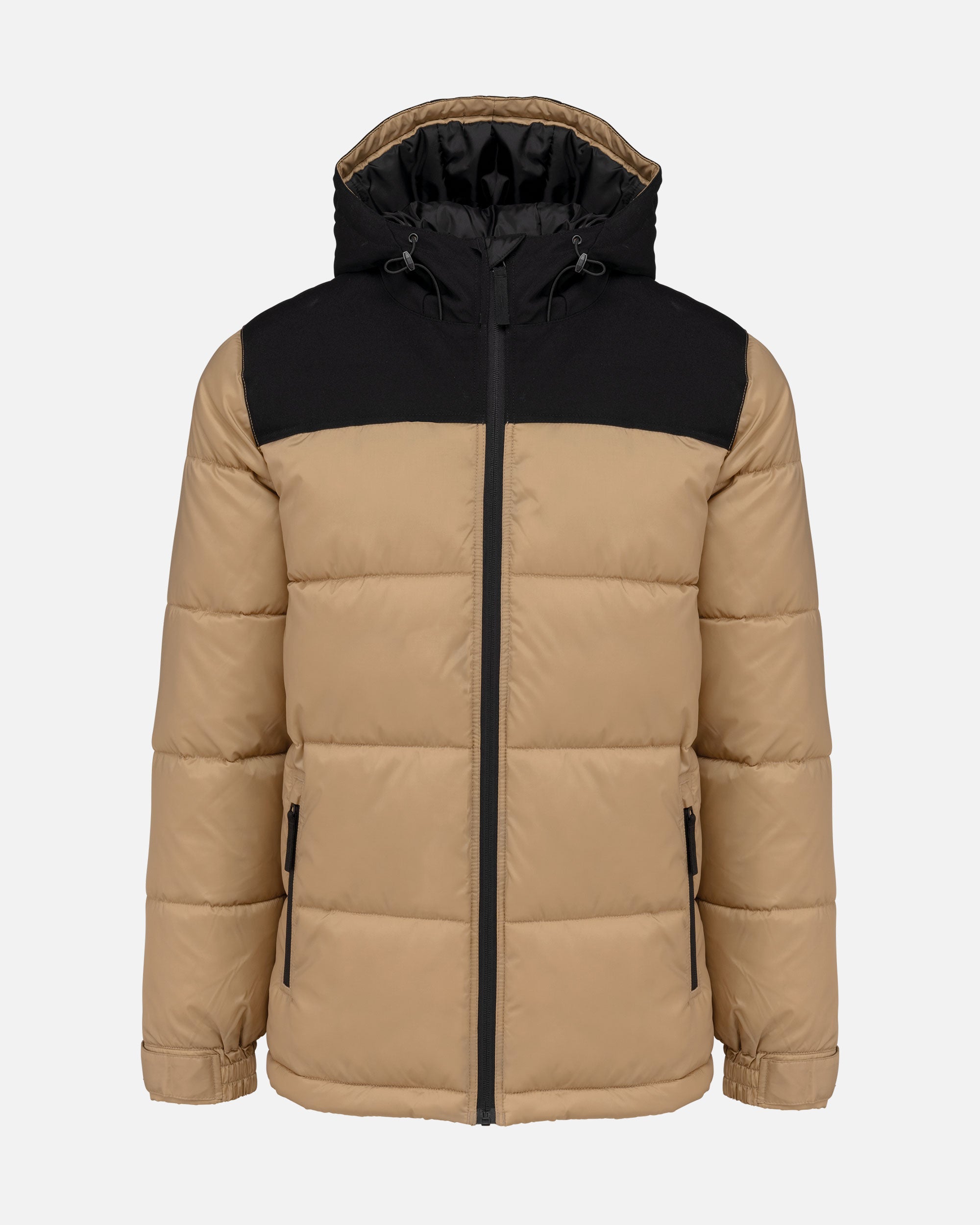 Unisex Steppparka Jacke mit Kapuze Wet Sand-Black von VIVID