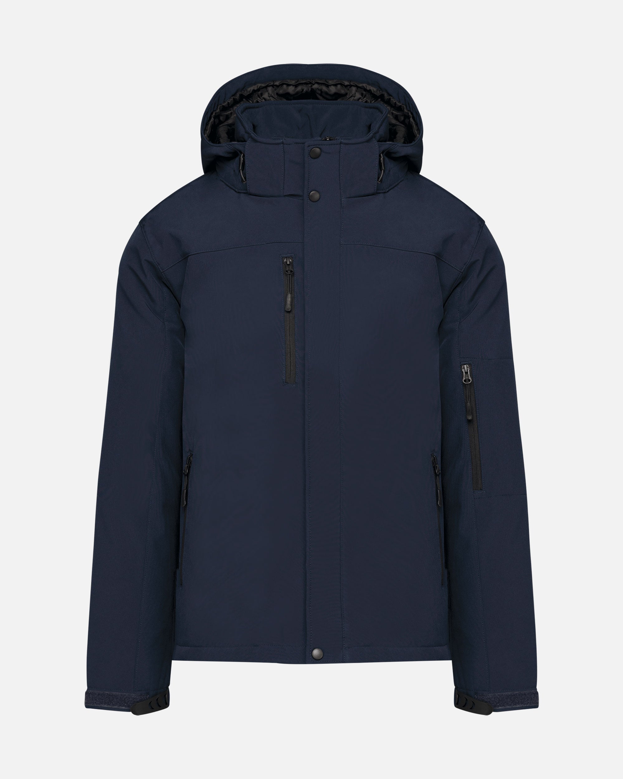 Herren Softshell Jacke 2.0 mit abnehmbarer Kapuze Navy Blue von VIVID