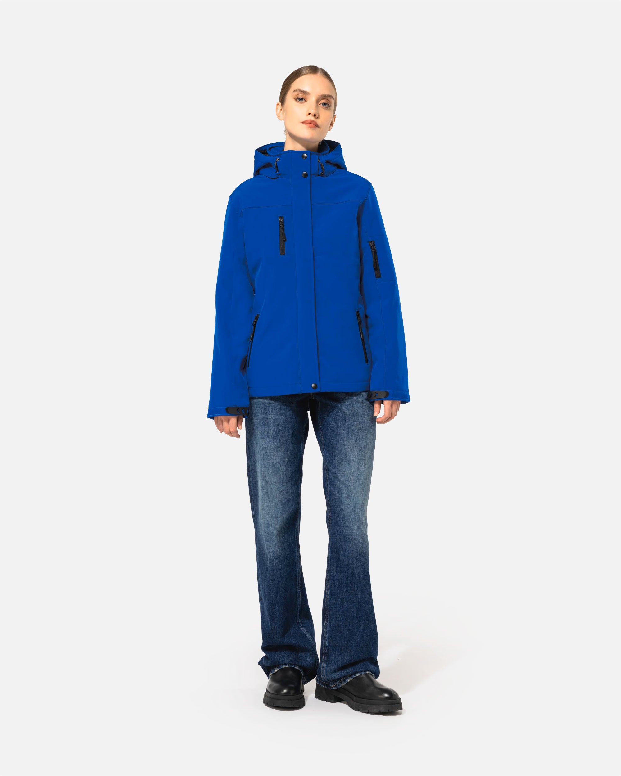 Damen Softshell Parka Jacke mit abnehmbarer Kapuze von VIVID