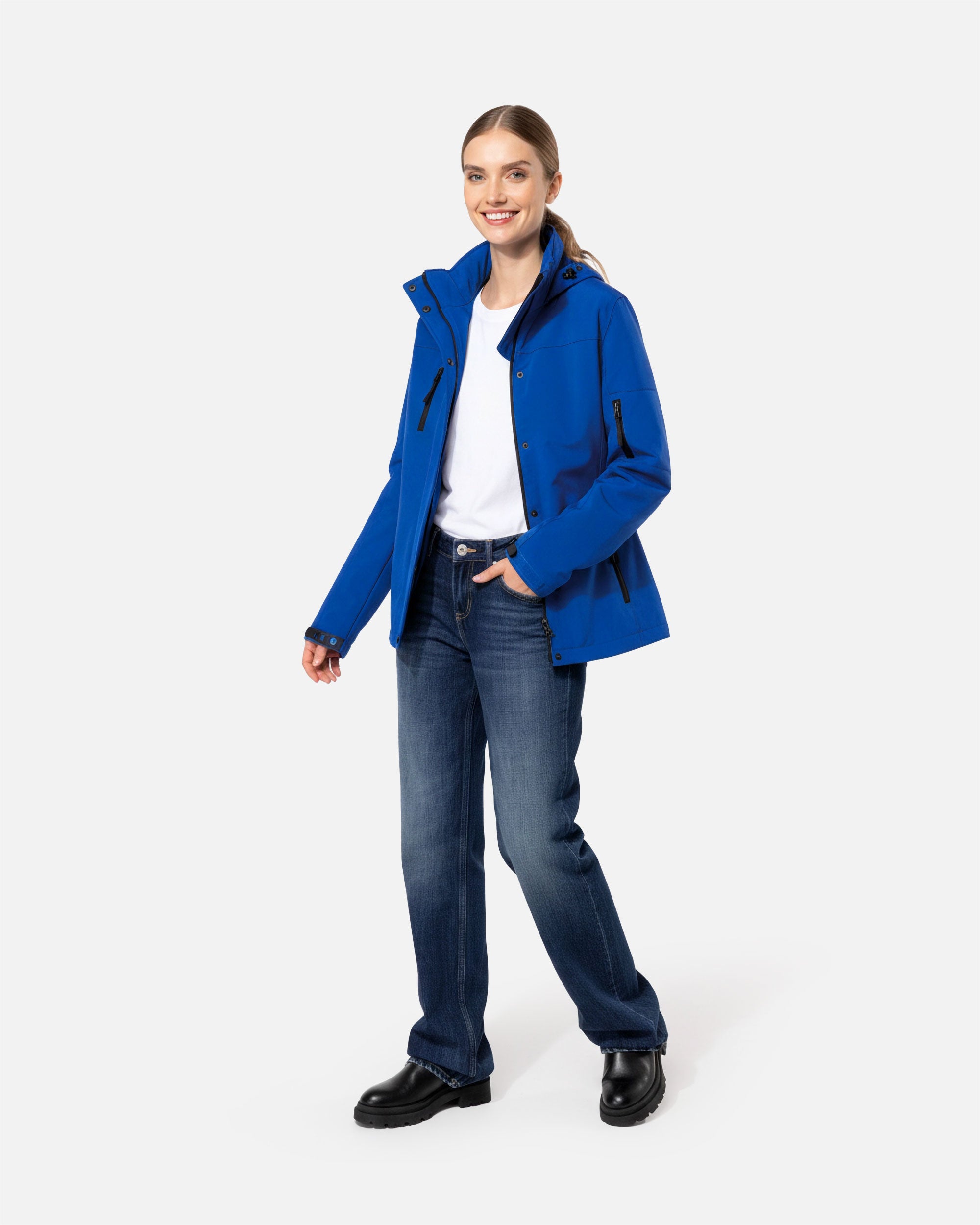 Damen Softshell Parka Jacke mit abnehmbarer Kapuze von VIVID