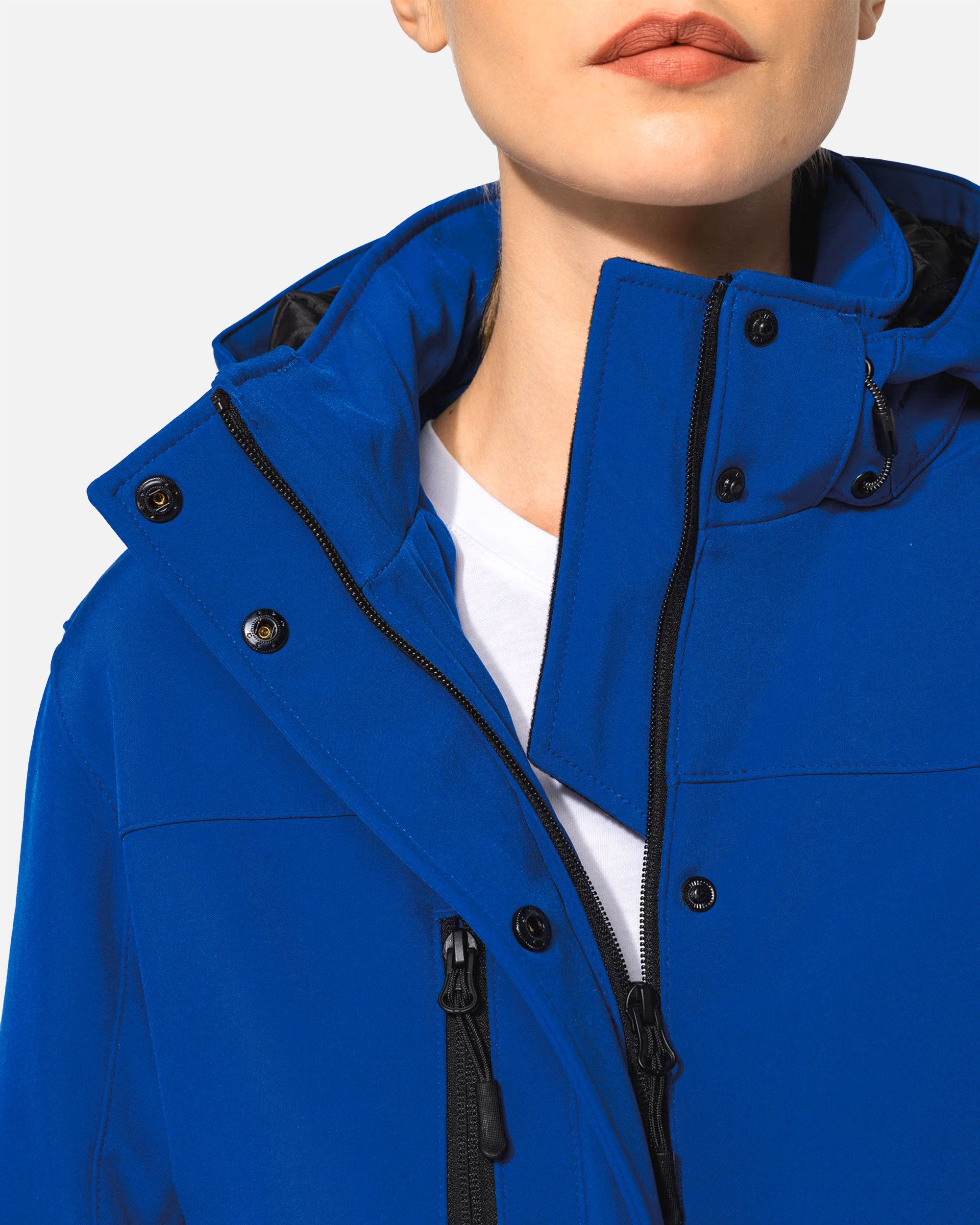 Damen Softshell Parka Jacke mit abnehmbarer Kapuze von VIVID