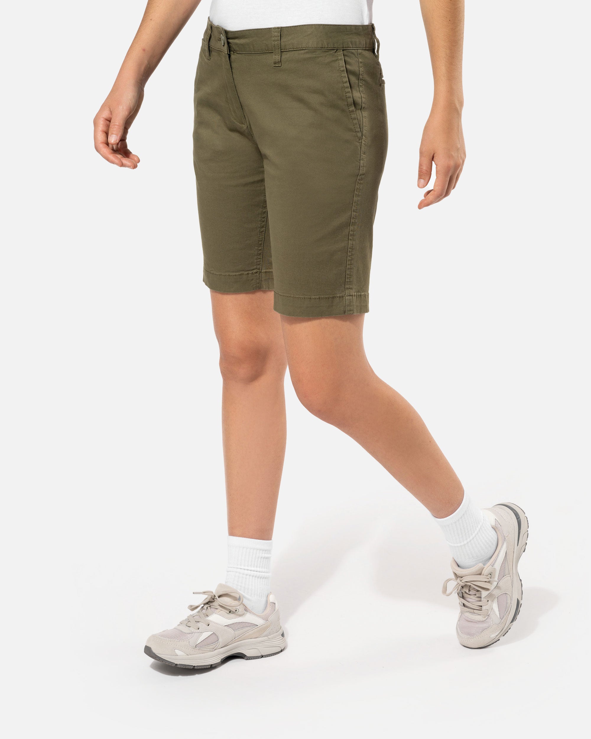 Damen Chino Bermuda Shorts Khaki von VIVID