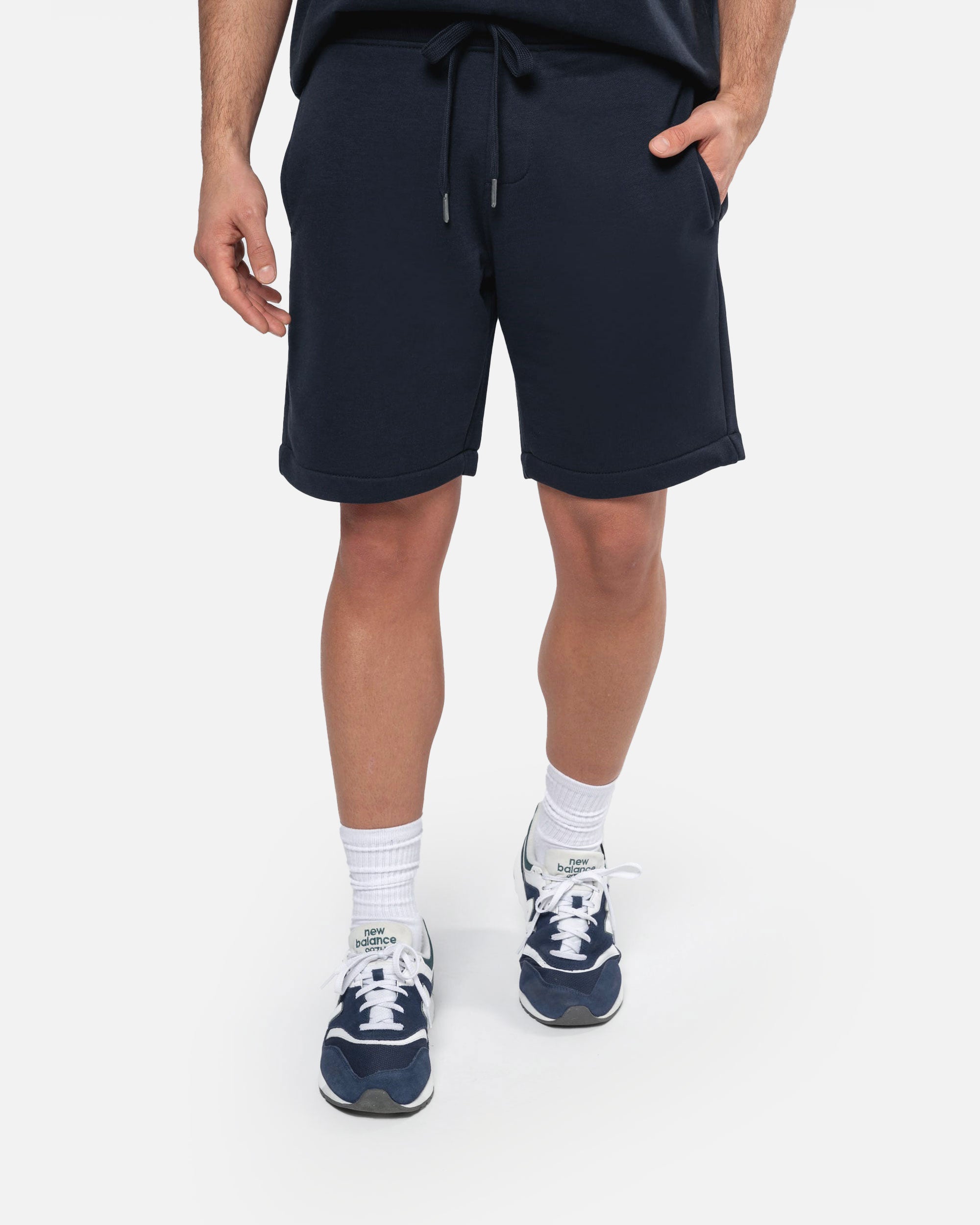 French Terry Herren Bermuda Shorts Navy Blue von VIVID