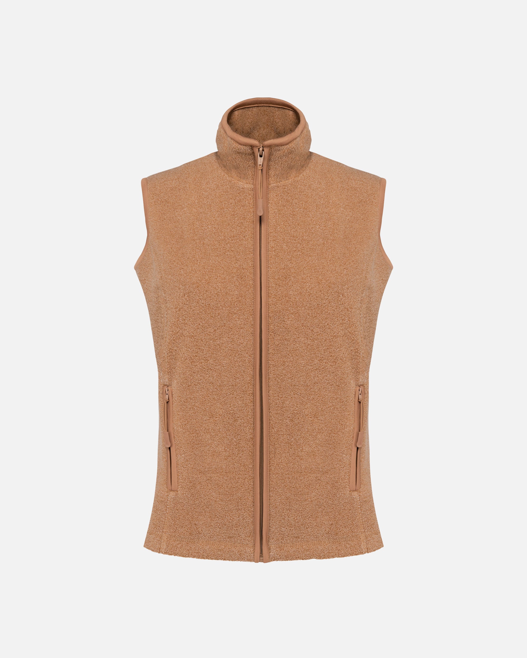 Damen Mikrofleece Weste Camel Heather von VIVID