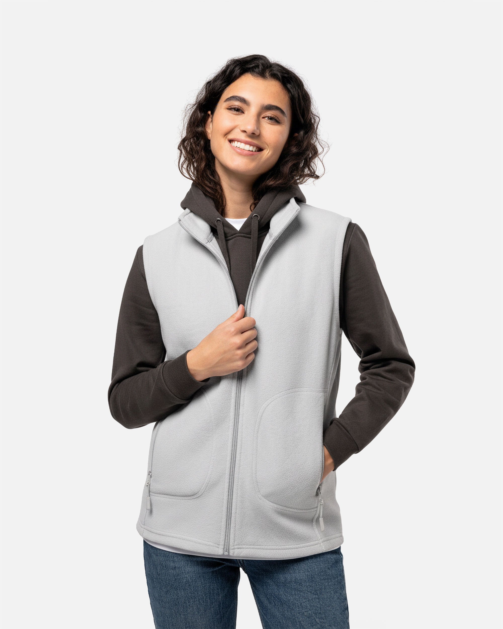 Unisex Mikrofleece Weste Light Grey von VIVID