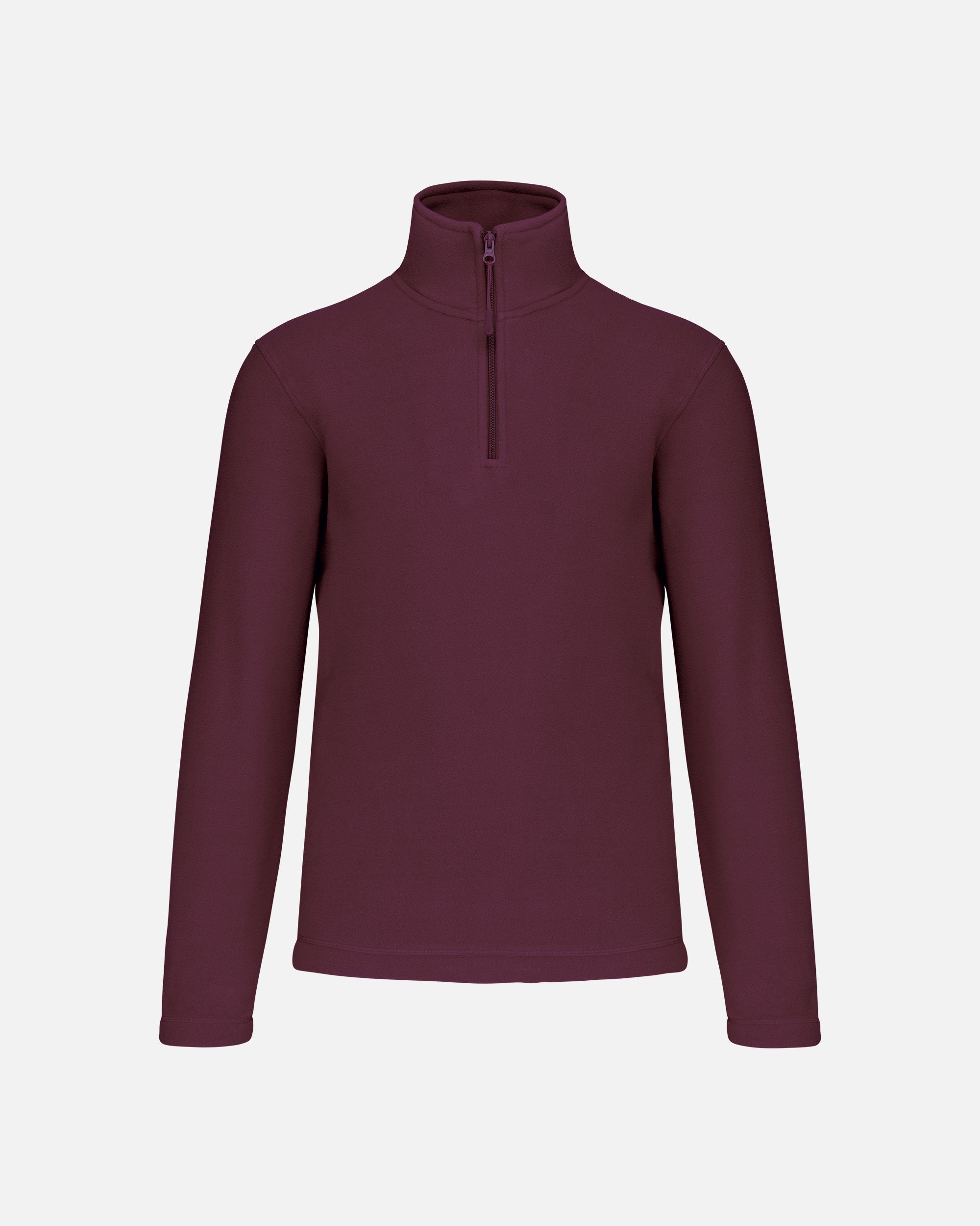 Herren Mikrofleece Pullover mit 1/4-Reißverschluss Burgundy von VIVID