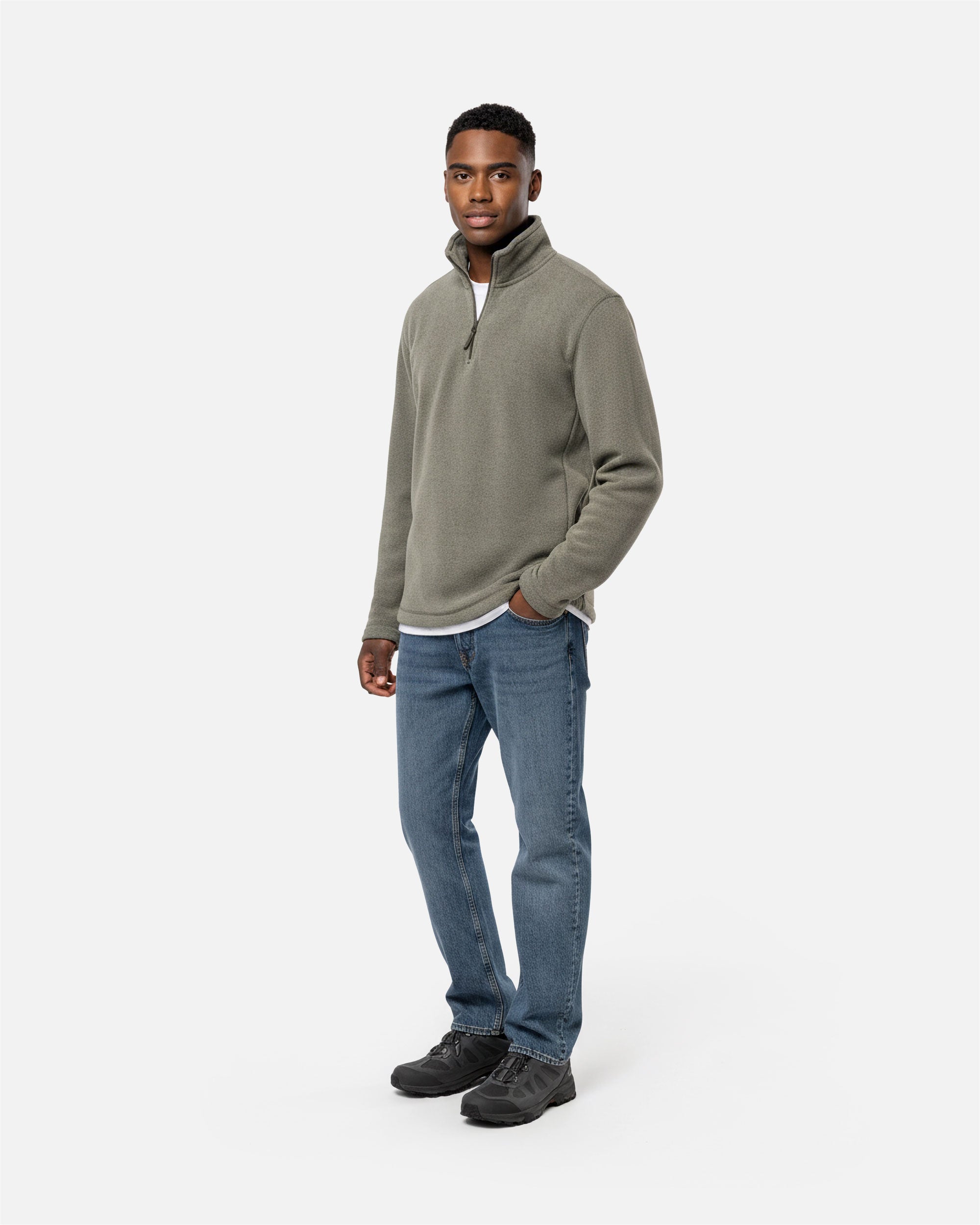 Herren Mikrofleece Pullover mit 1/4-Reißverschluss von VIVID