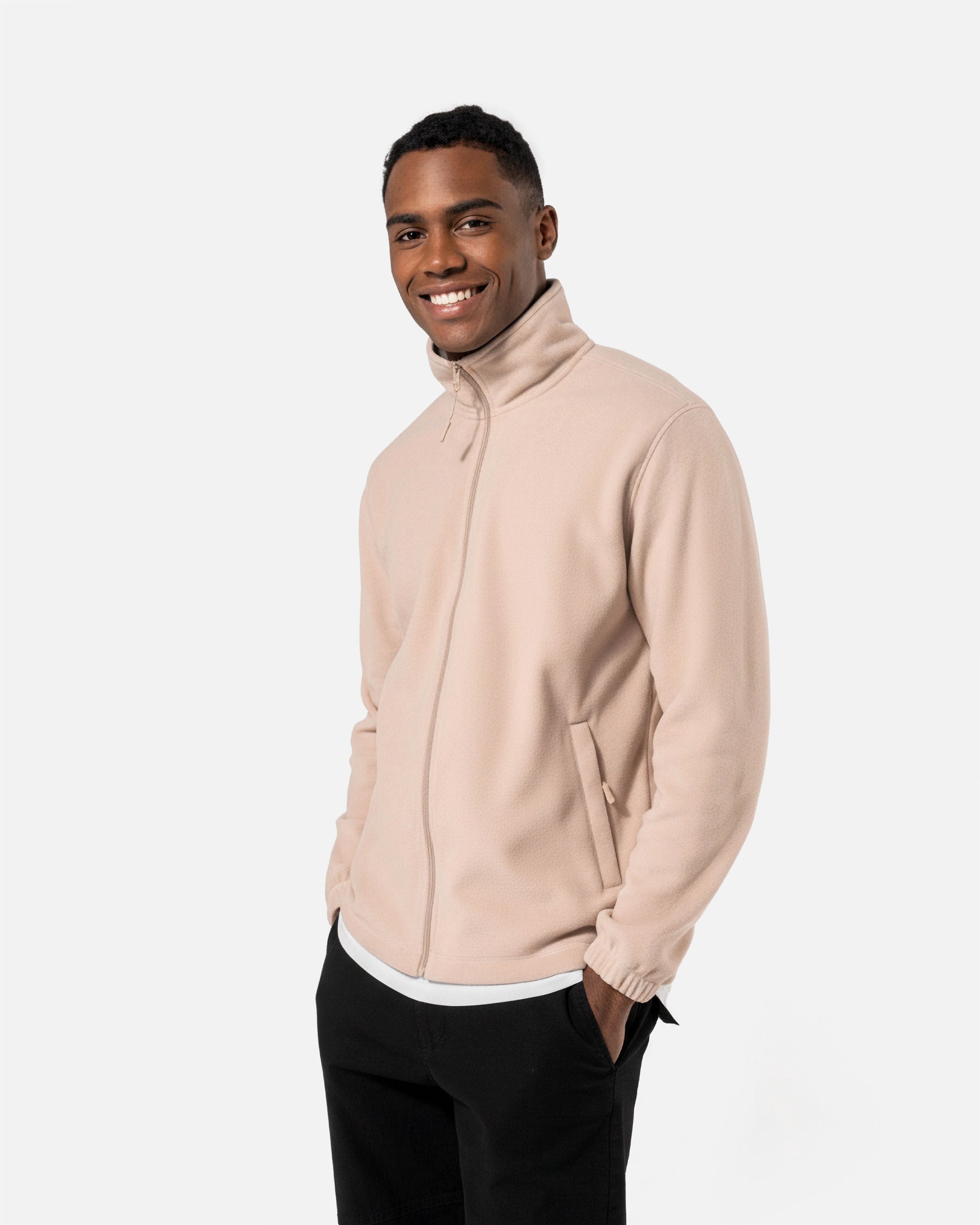 Unisex Mikrofleece Jacke mit elastischen Ärmelbündchen Desert Sand von VIVID