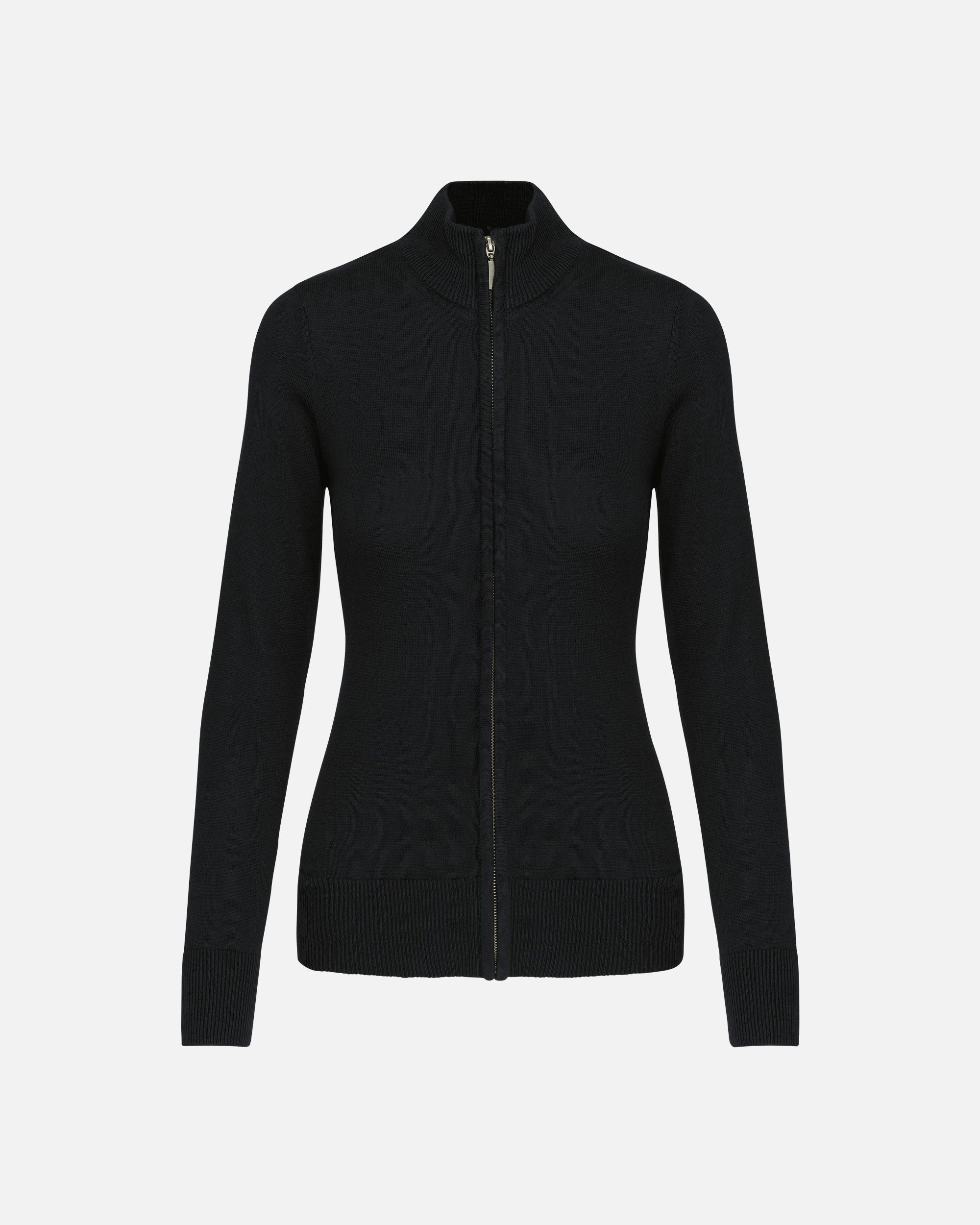 Damen Pullover mit Reißverschluss Black von VIVID