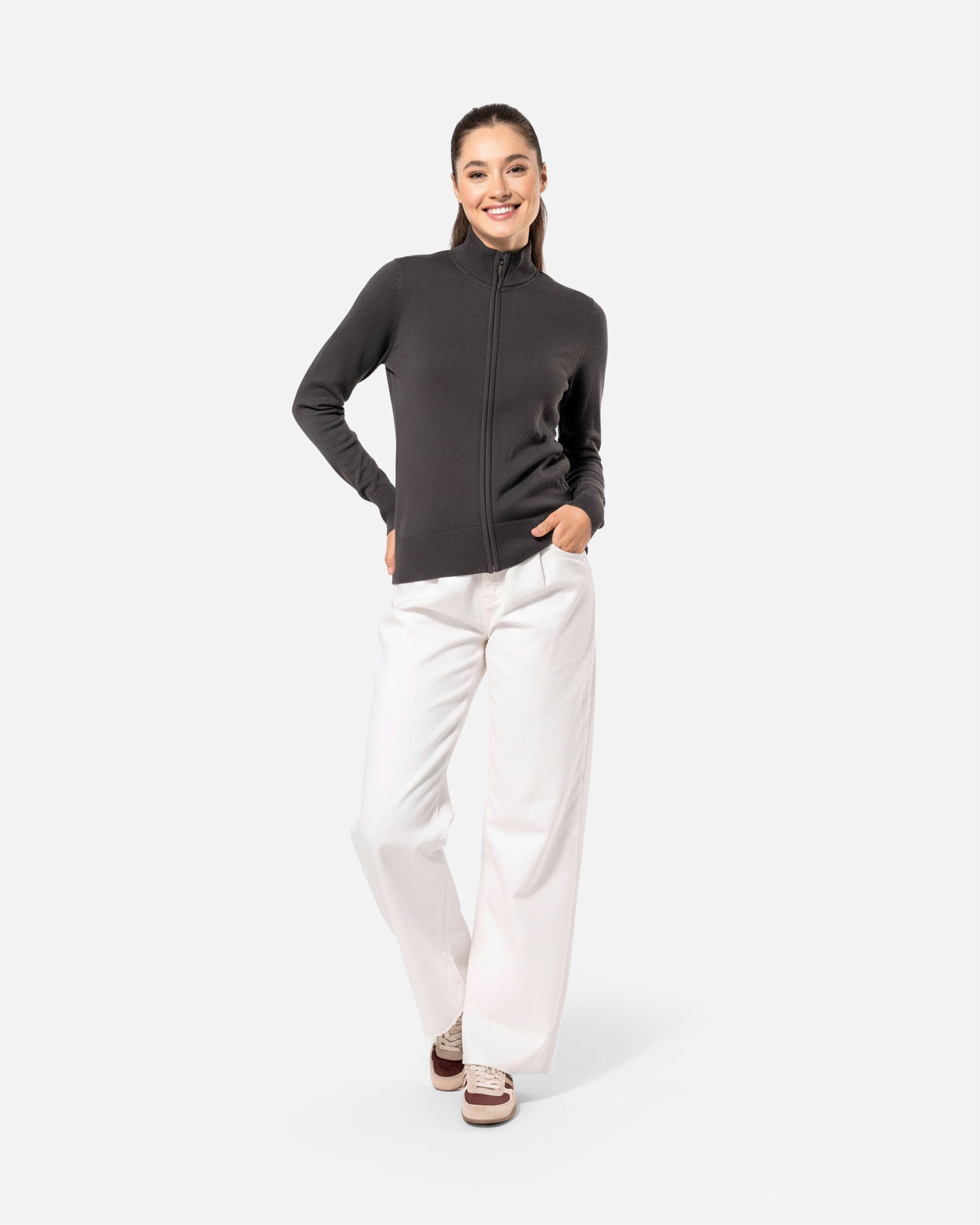 Damen Pullover mit Reißverschluss