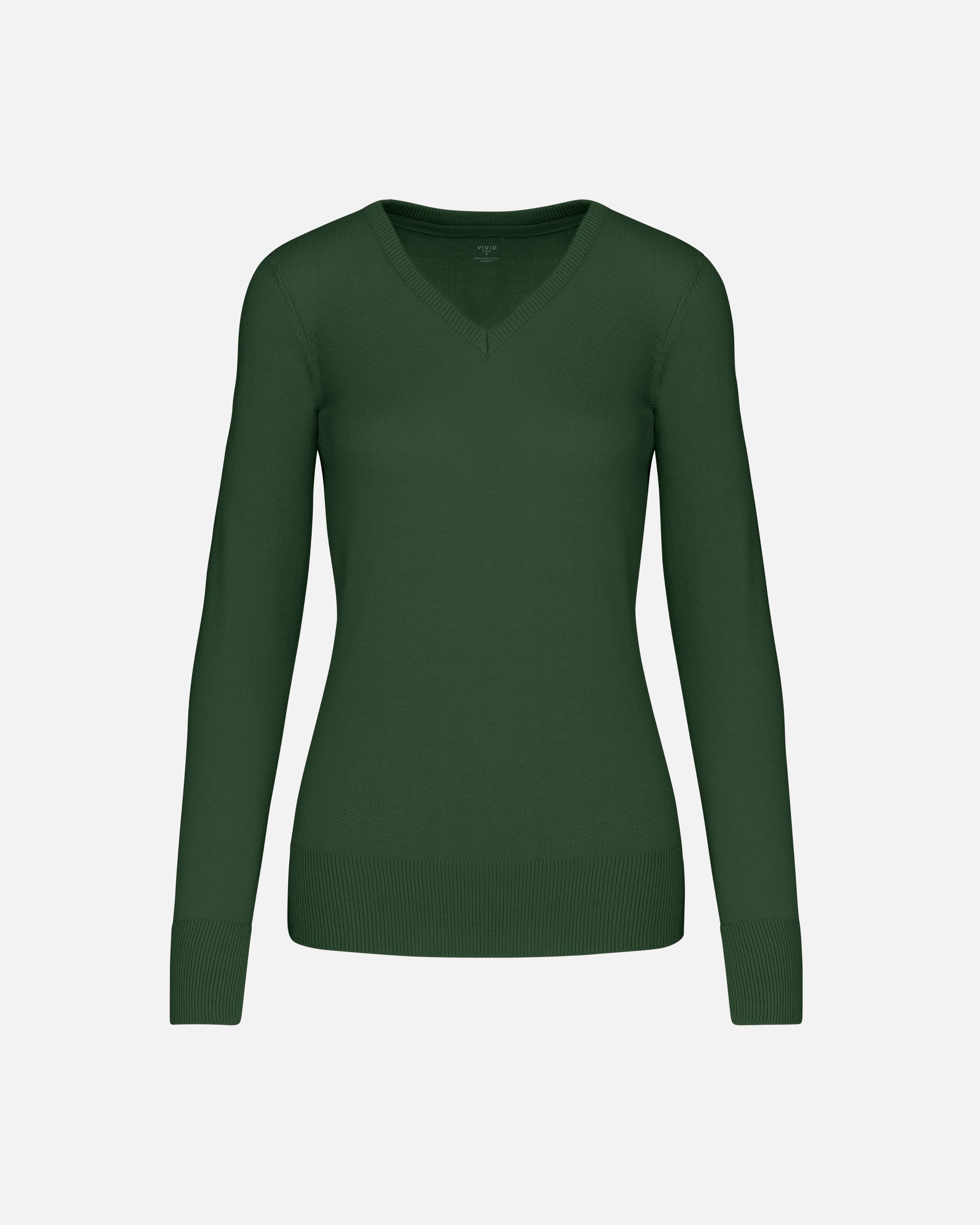 Damen Pullover mit V-Ausschnitt Forest Green von VIVID
