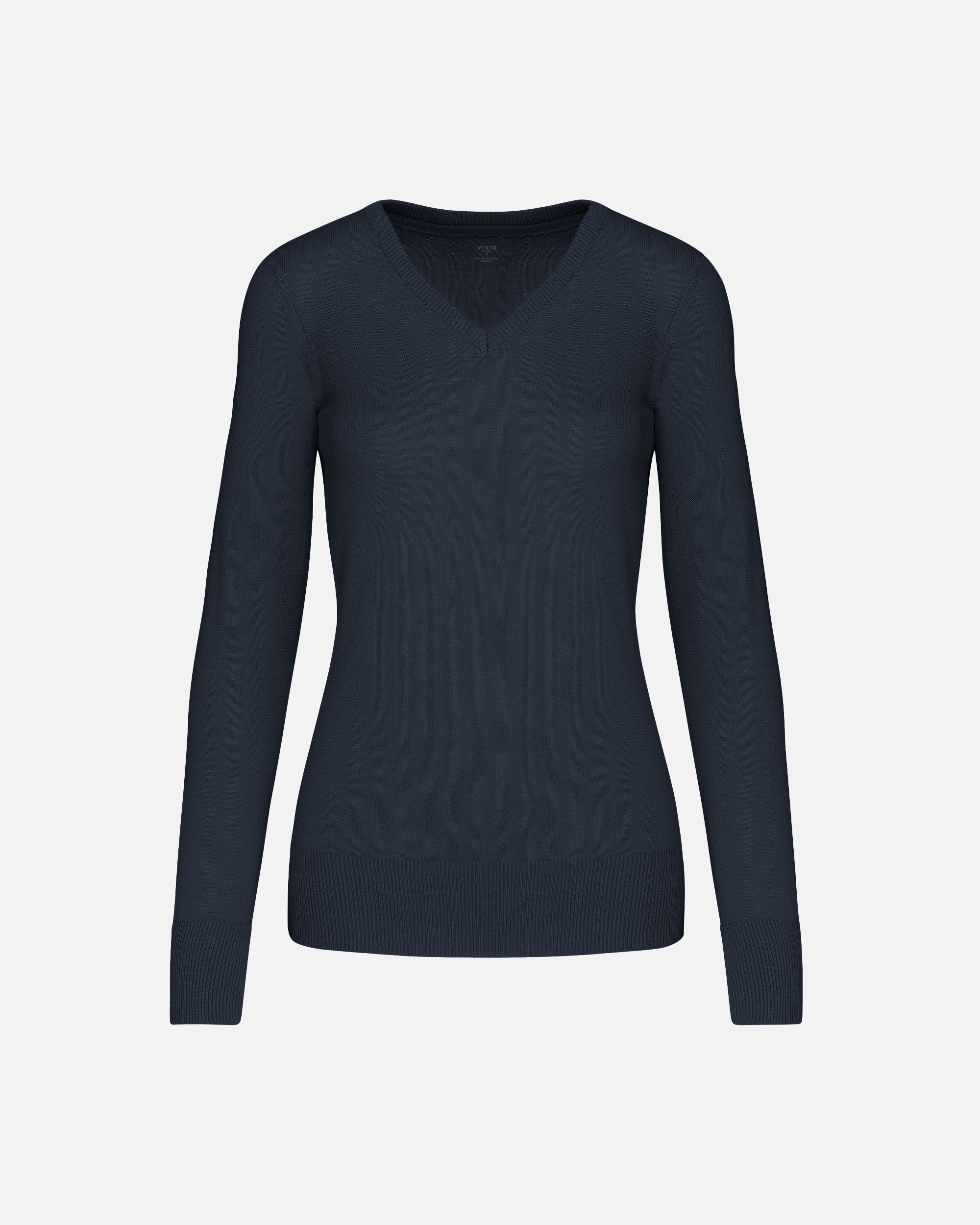 Damen Pullover mit V-Ausschnitt Navy Blue von VIVID