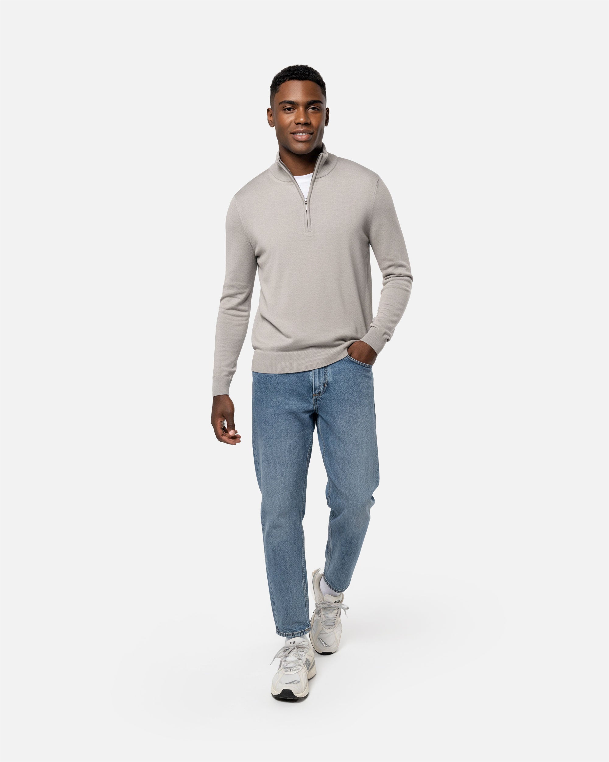 Herren Pullover mit 1/4-Reißverschluss von VIVID