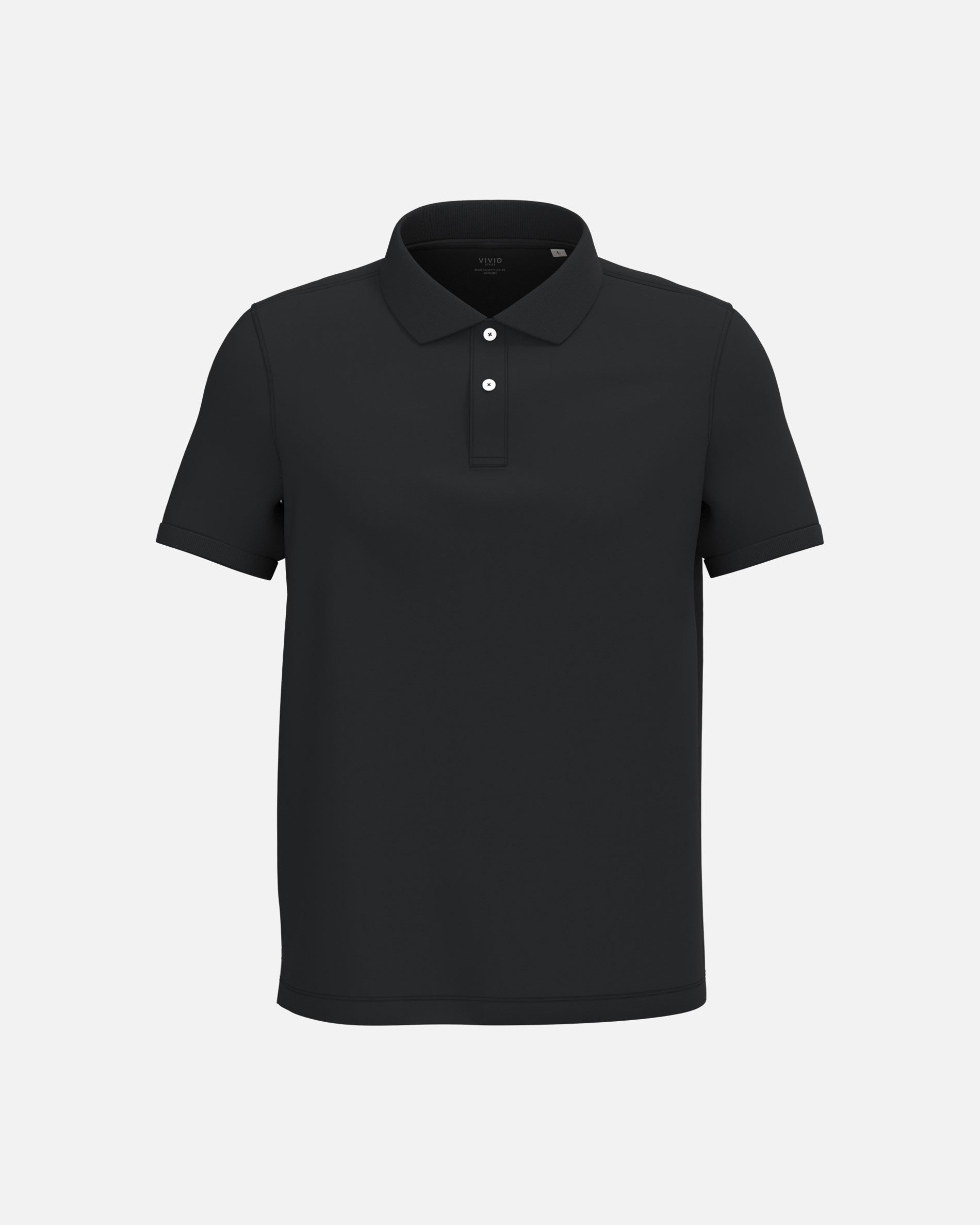 Schweres Herren Piqué Polo T-Shirt 2.1 Black von VIVID