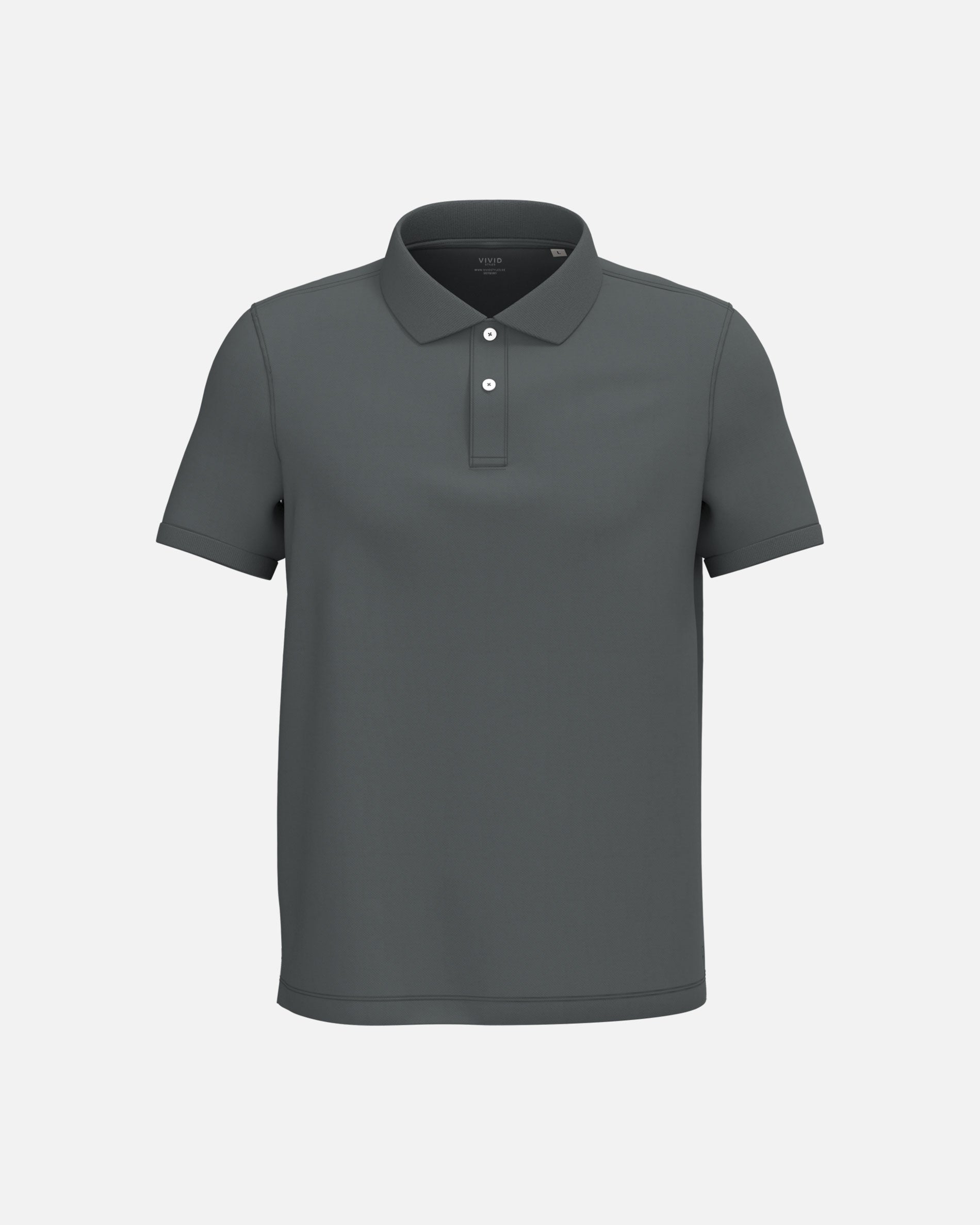 Schweres Herren Piqué Polo T-Shirt 2.1 Grey von VIVID
