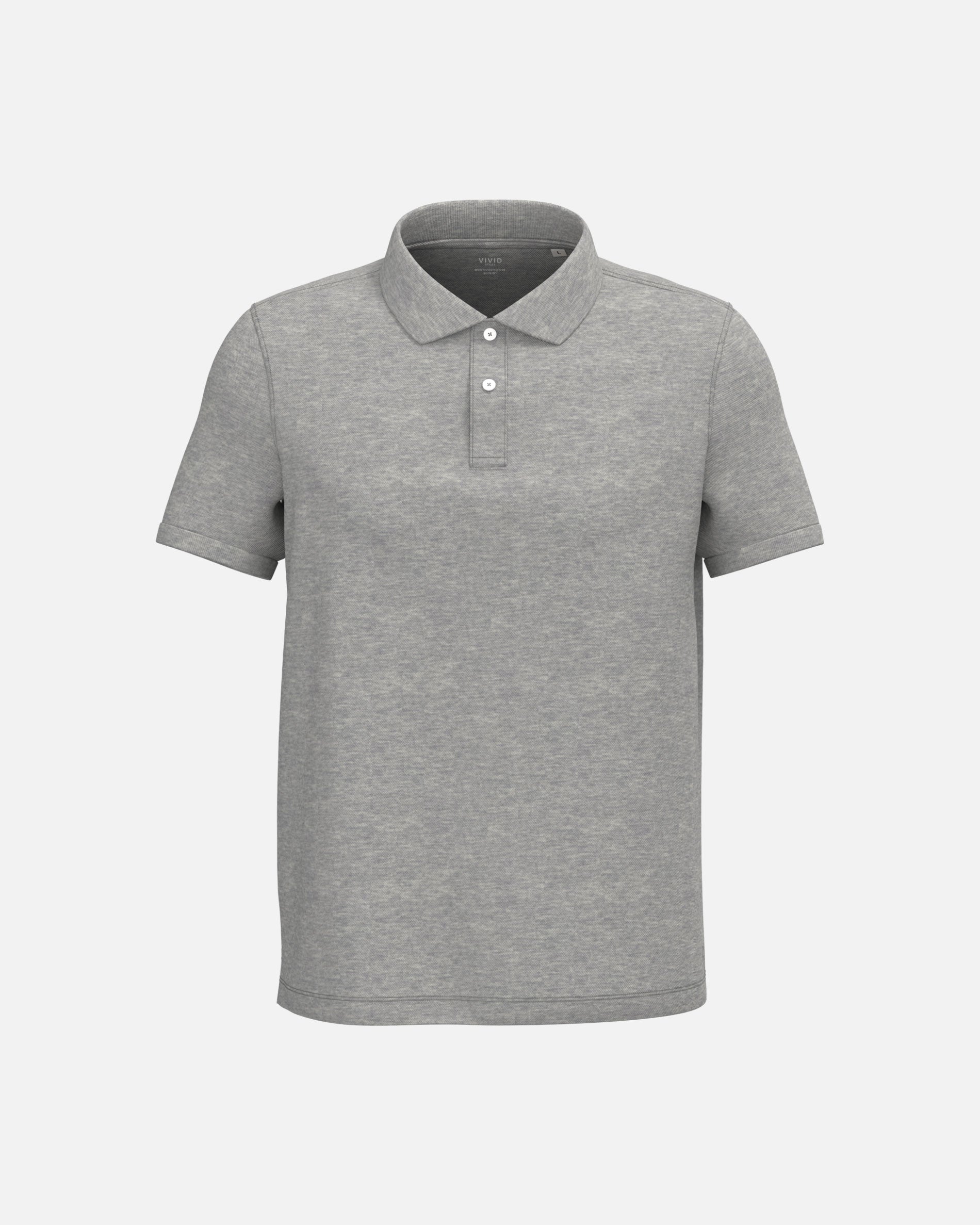 Schweres Herren Piqué Polo T-Shirt 2.1 Grey Heather von VIVID